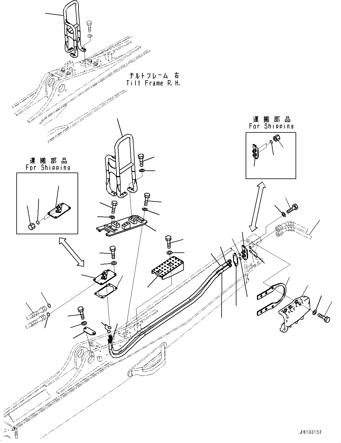 Komatsu parts book diagram for D375AI-8 S/N 81001-UP: DOZER FRAME, COVER, L.H.(#80044-)