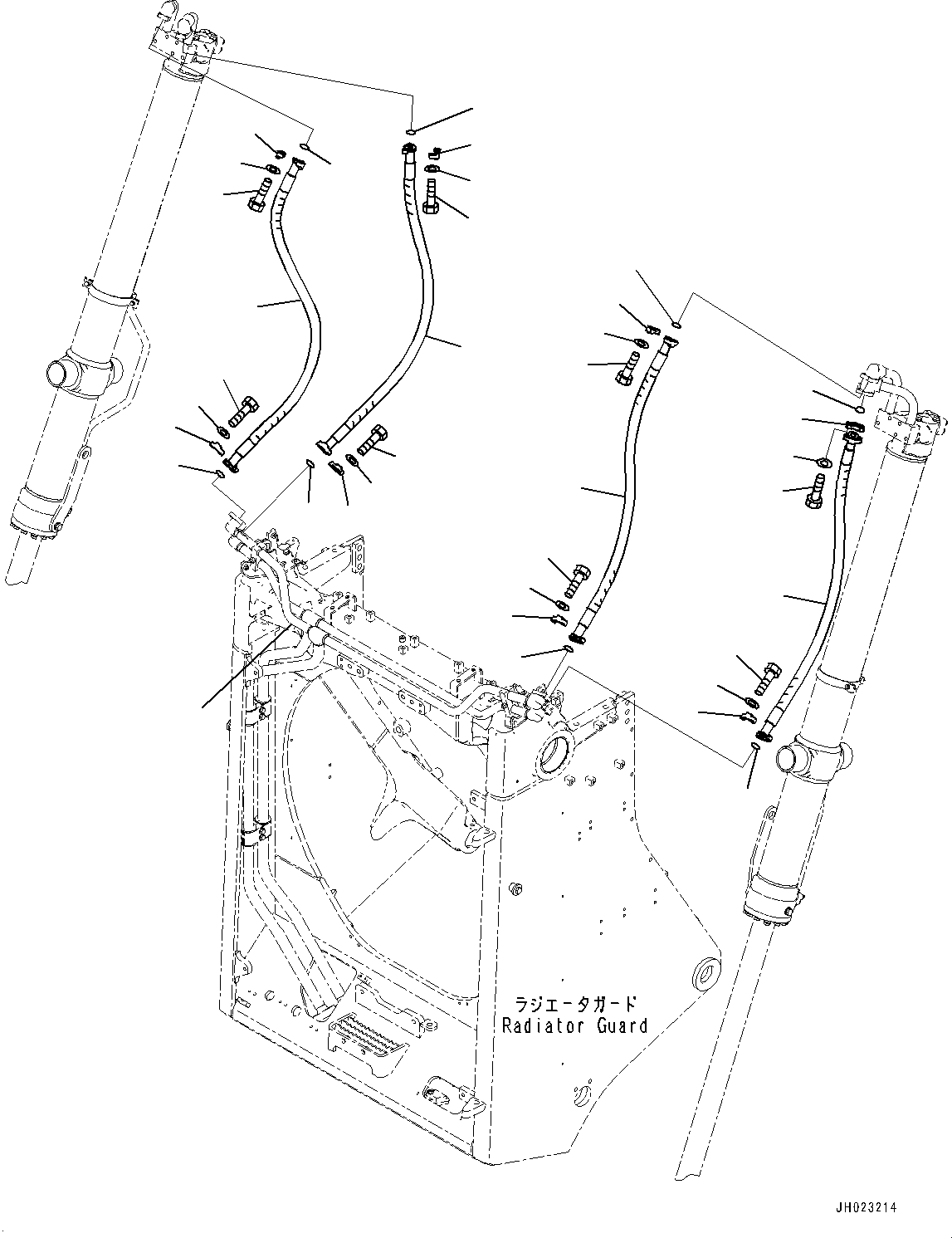 Komatsu parts book diagram for D375AI-8 S/N 81001-UP: DOZER BLADE LIFT CYLINDER, PIPING(#80015-)