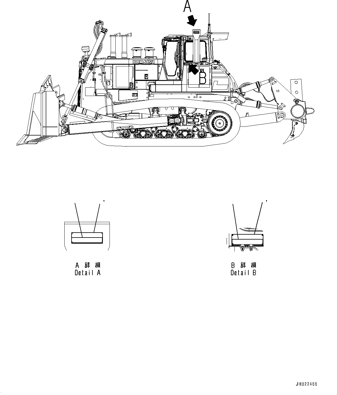 Komatsu parts book diagram for D375AI-8 S/N 81001-UP: ROPS/FOPS PLATE, (PICTORIAL TYPE)(#80001-)