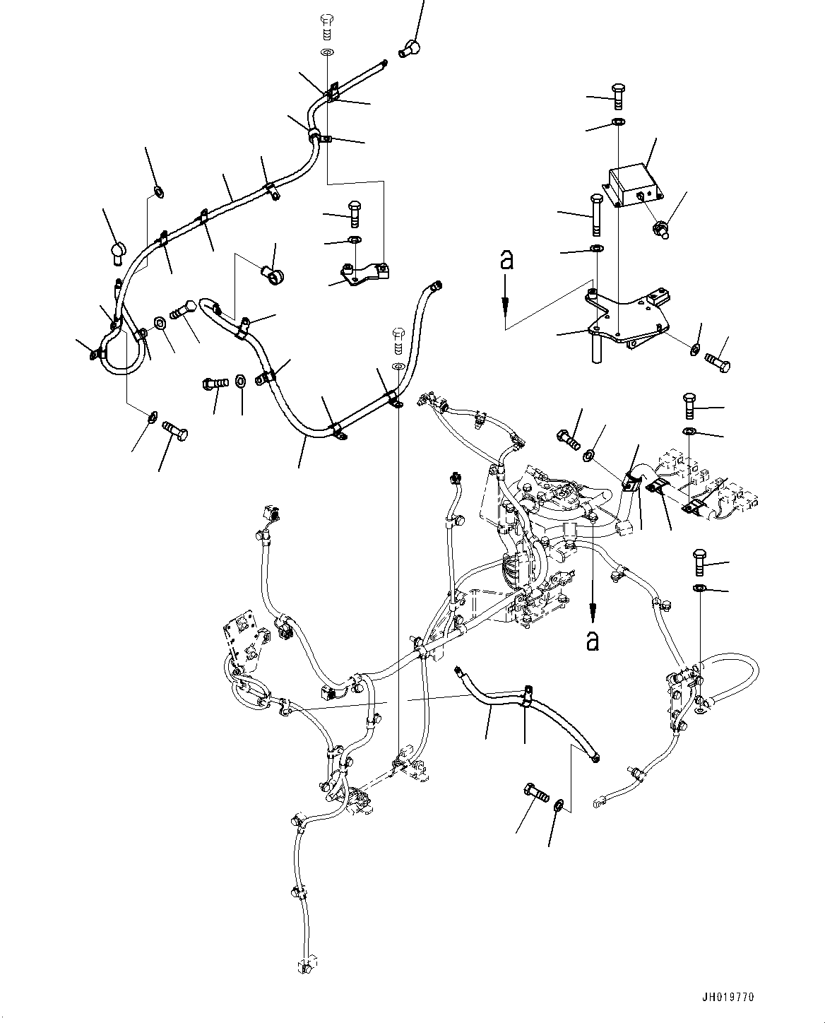Komatsu parts book diagram for D85PX-18E0 S/N 26001-UP: ENGINE WIRING HARNESS, CABLE(#22001-)