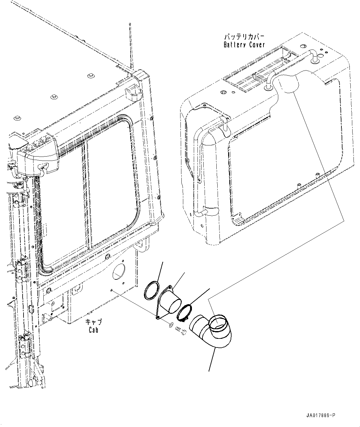 Komatsu parts book diagram for D85PX-18E0 S/N 26001-UP: AIR CONDITIONER COMPRESSOR, DUCT(#22001-)
