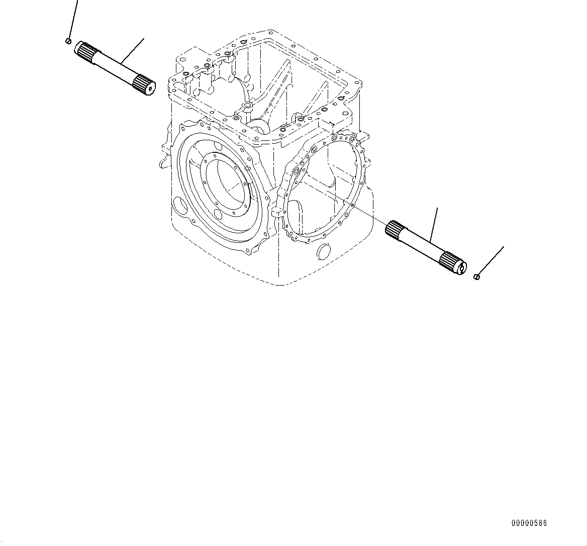 Komatsu parts book diagram for D85PX-18E0 S/N 26001-UP: POWER TRAIN, FINAL DRIVE, TORQUE SHAFT(#22001-)