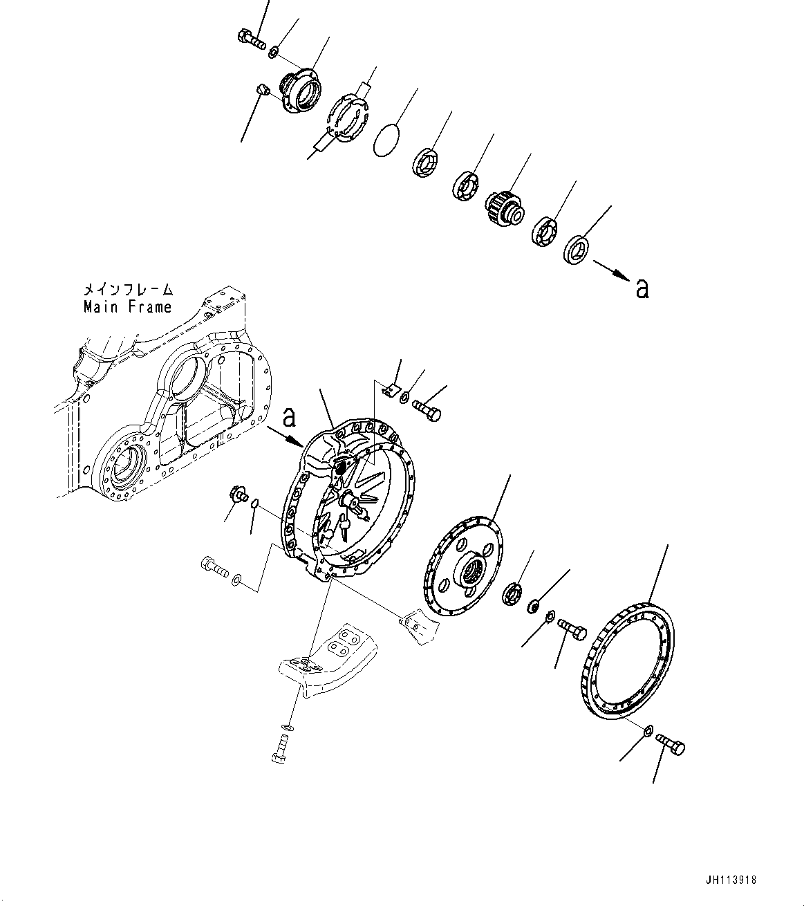 Komatsu parts book diagram for D85PX-18E0 S/N 26001-UP: FINAL DRIVE, FINAL GEAR CASE L.H.(#26001-)