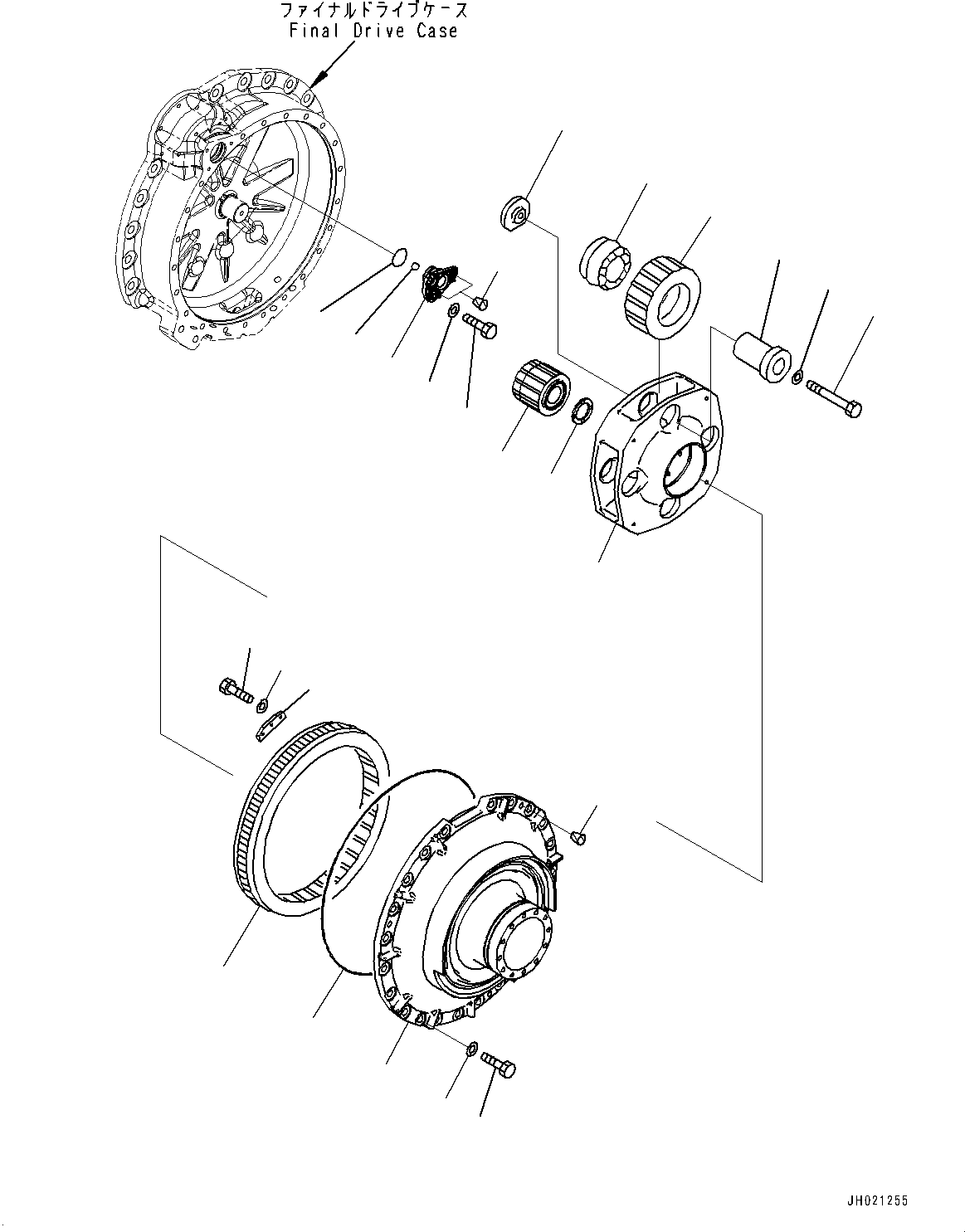 Komatsu parts book diagram for D85PX-18E0 S/N 26001-UP: FINAL DRIVE, GEAR AND COVER L.H.(#26001-)