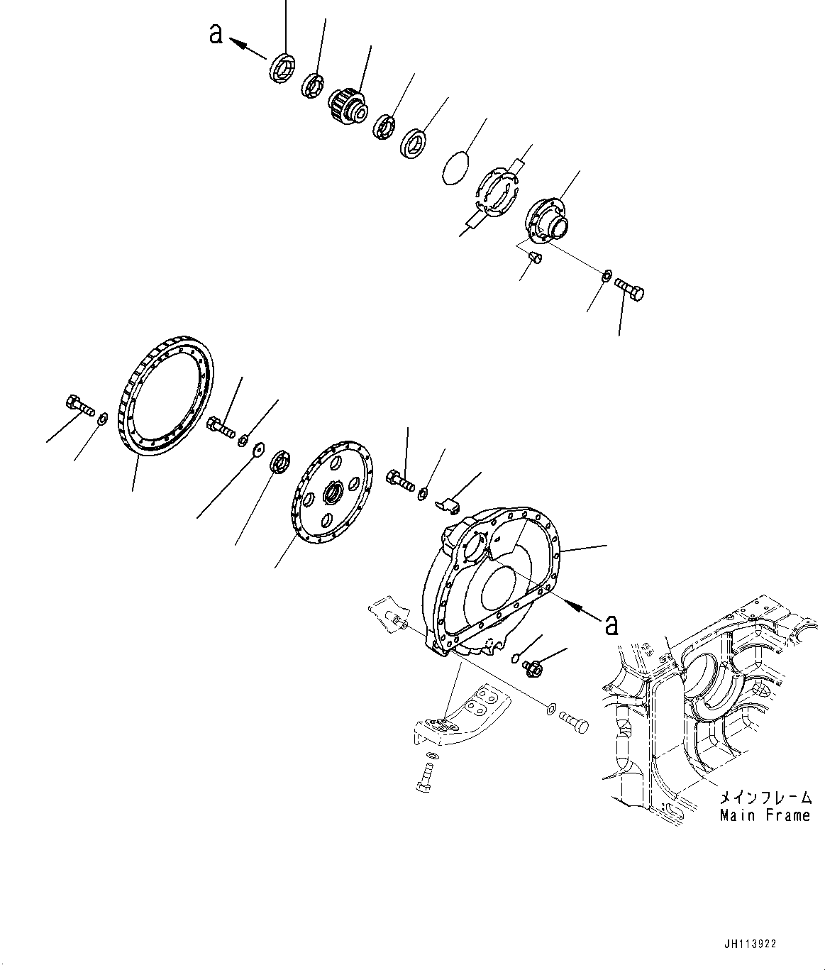 Komatsu parts book diagram for D85PX-18E0 S/N 26001-UP: FINAL DRIVE, FINAL GEAR CASE R.H.(#26001-)