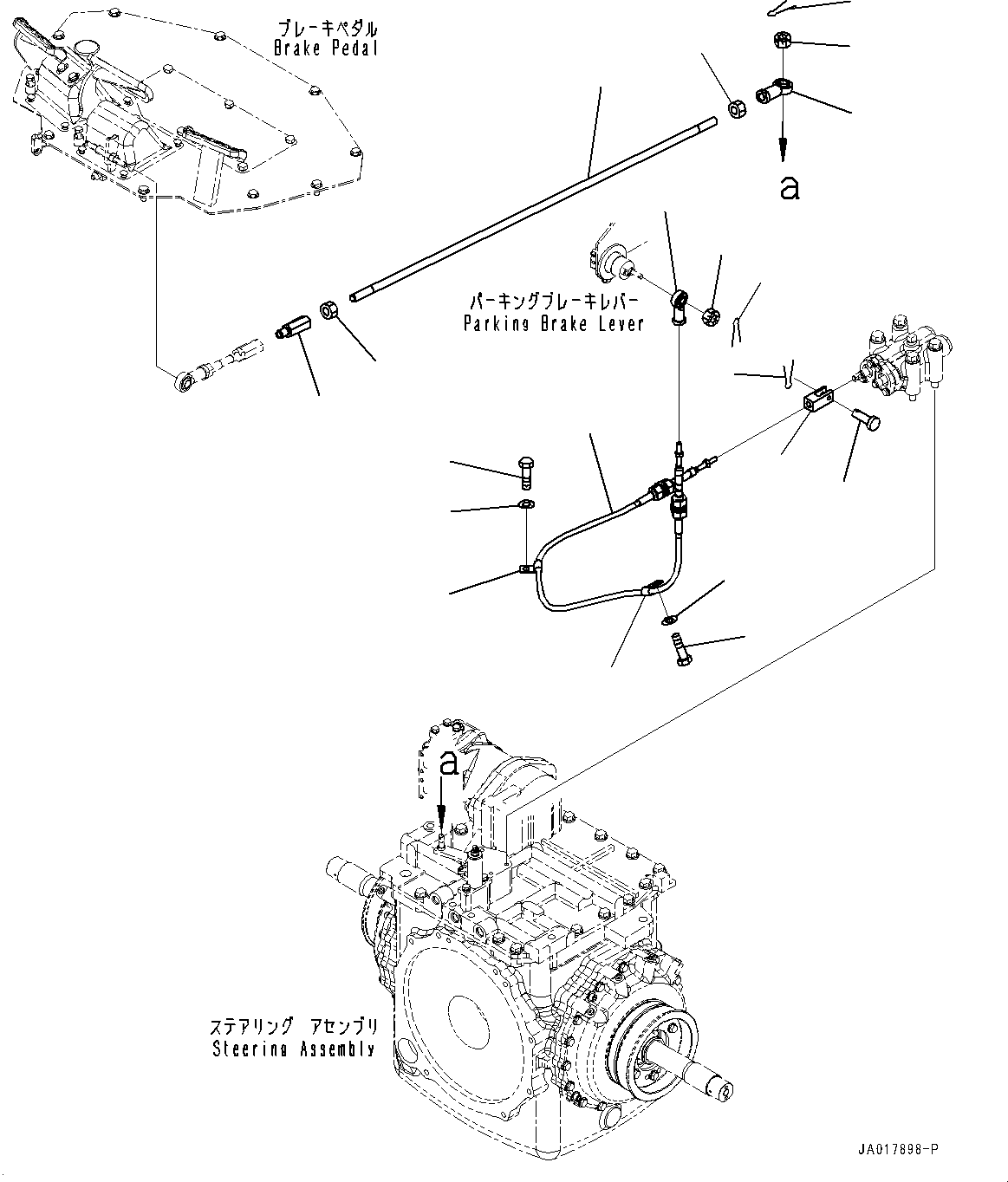 Komatsu parts book diagram for D85PX-18E0 S/N 26001-UP: BRAKE ROD CONTROL, (#22001-)