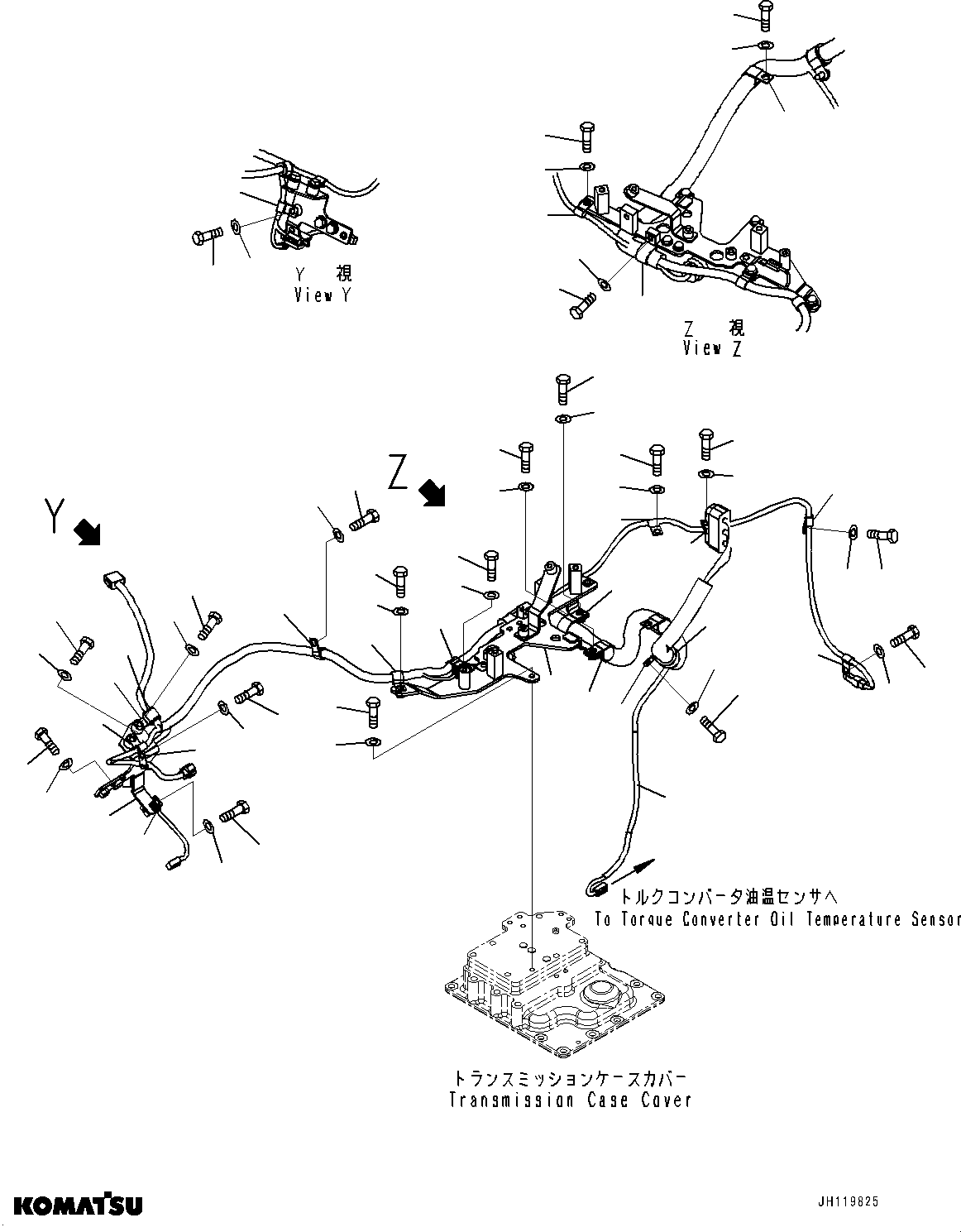 Komatsu parts book diagram for D85PX-18E0 S/N 26001-UP: POWER TRAIN PIPING, WIRING HARNESS(#22001-)
