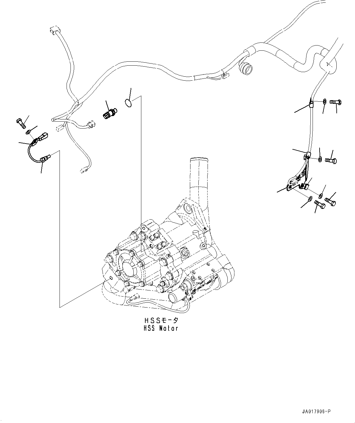 Komatsu parts book diagram for D85PX-18E0 S/N 26001-UP: POWER TRAIN PIPING, SENSOR AND WIRING HARNESS MOUNTING(#22001-)