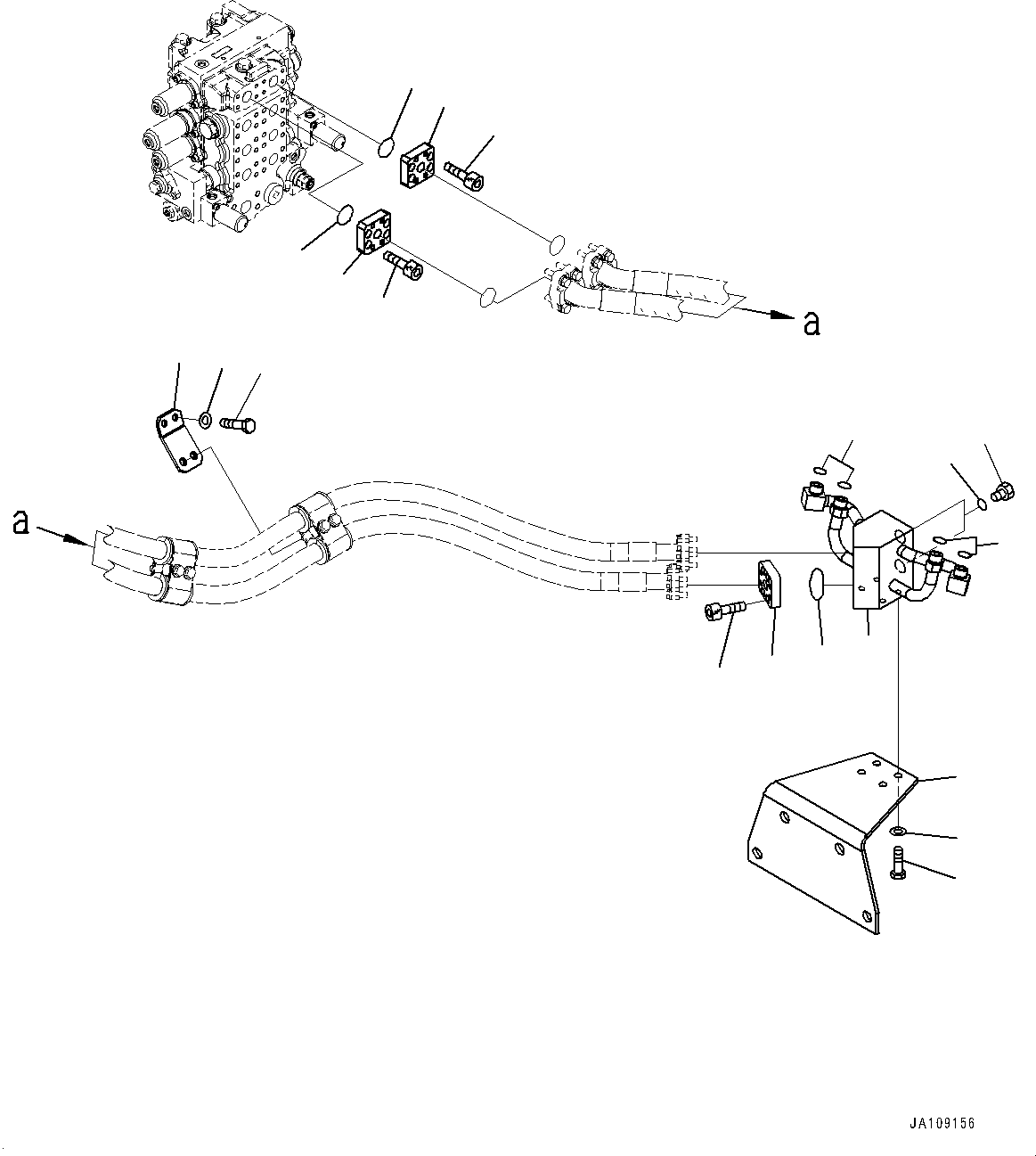 Komatsu parts book diagram for D85PX-18E0 S/N 26001-UP: RIPPER PIPING, COVER(#23513-)