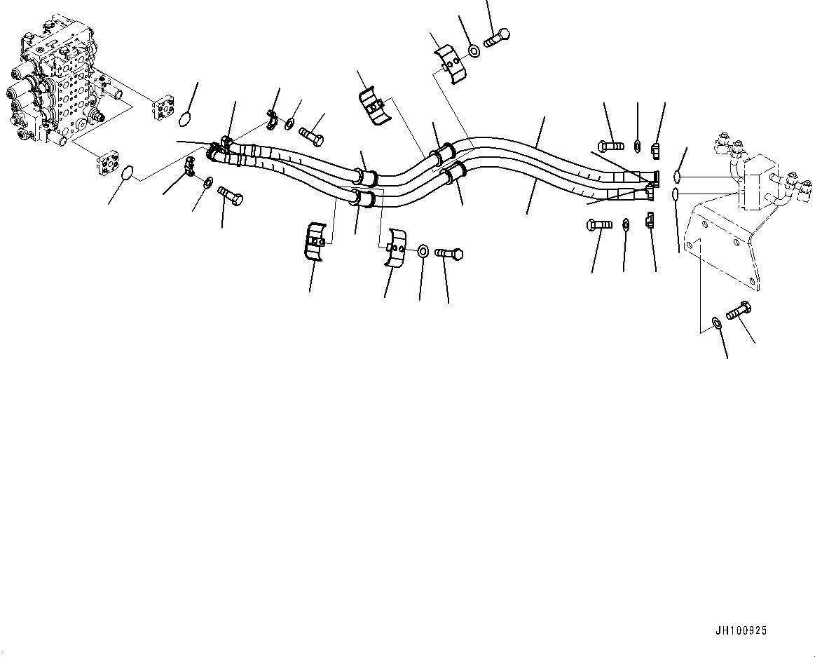 Komatsu parts book diagram for D85PX-18E0 S/N 26001-UP: RIPPER PIPING, PIPING(#23046-)
