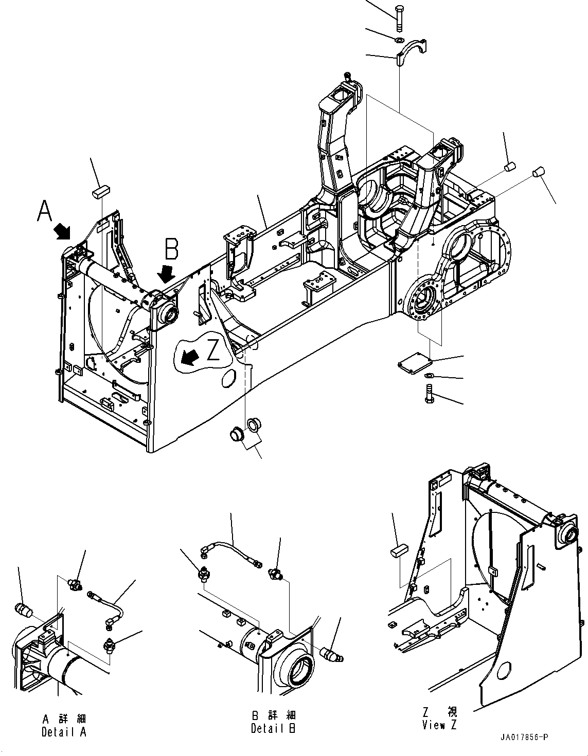 Komatsu parts book diagram for D85PX-18E0 S/N 26001-UP: MAIN FRAME, (#25158-)