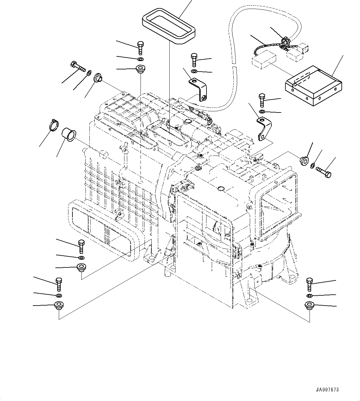 Komatsu parts book diagram for D85PX-18E0 S/N 26001-UP: CAB, AIR CONDITIONER UNIT MOUNTING(#25153-)