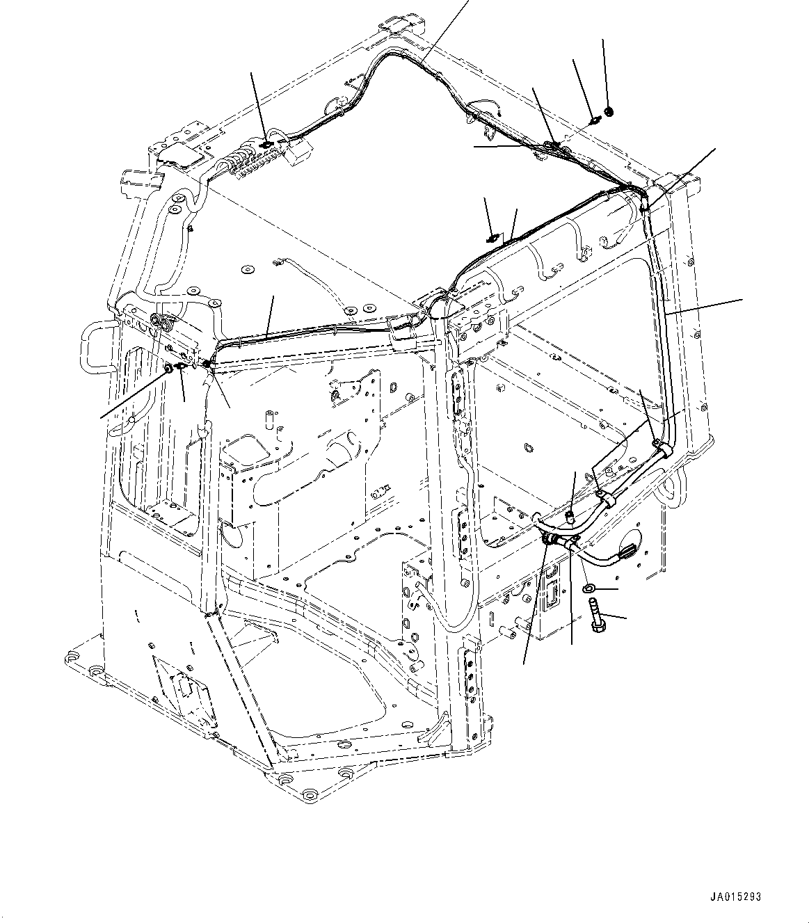 Komatsu parts book diagram for D85PX-18E0 S/N 26001-UP: CAB, WINDOW WASHER PIPING(#25153-)