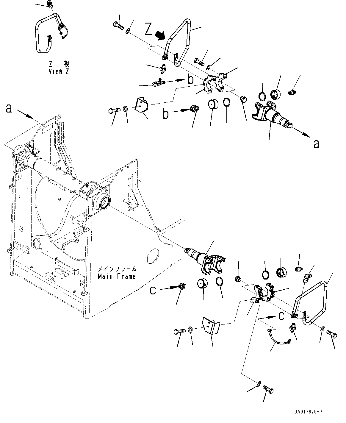 Komatsu parts book diagram for D85PX-18E0 S/N 26001-UP: DOZER BLADE LIFT CYLINDER SUPPORT, (#22001-)