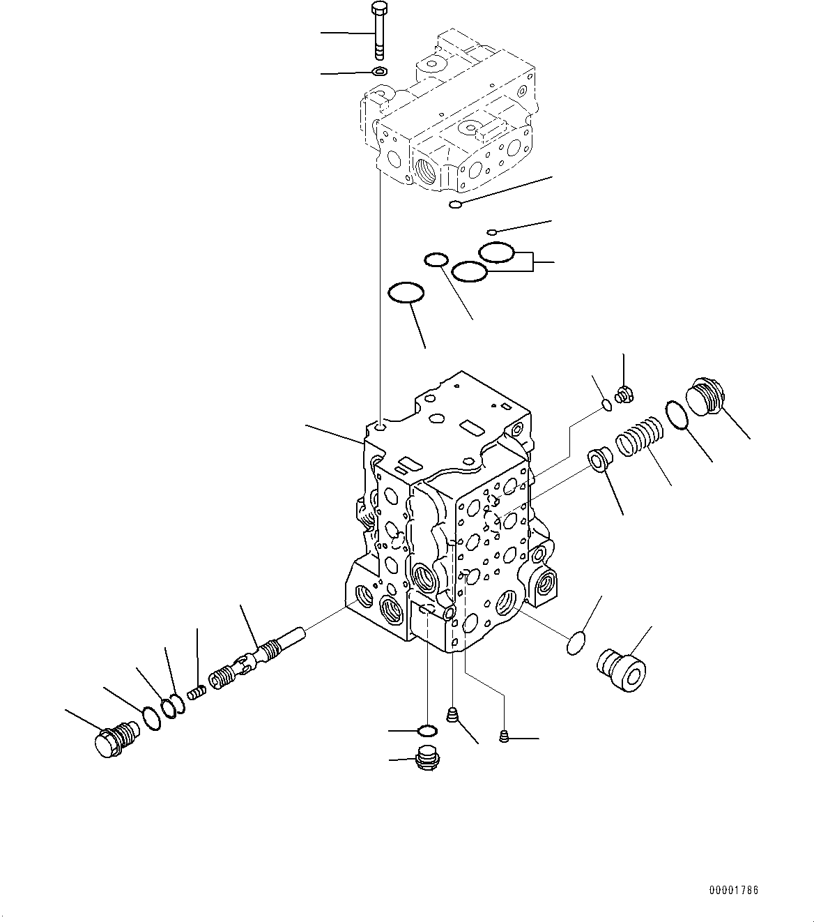 Komatsu parts book diagram for D85PX-18E0 S/N 26001-UP: FENDER, CONTROL VALVE, 4-SPOOL (1/8)(#25001-)
