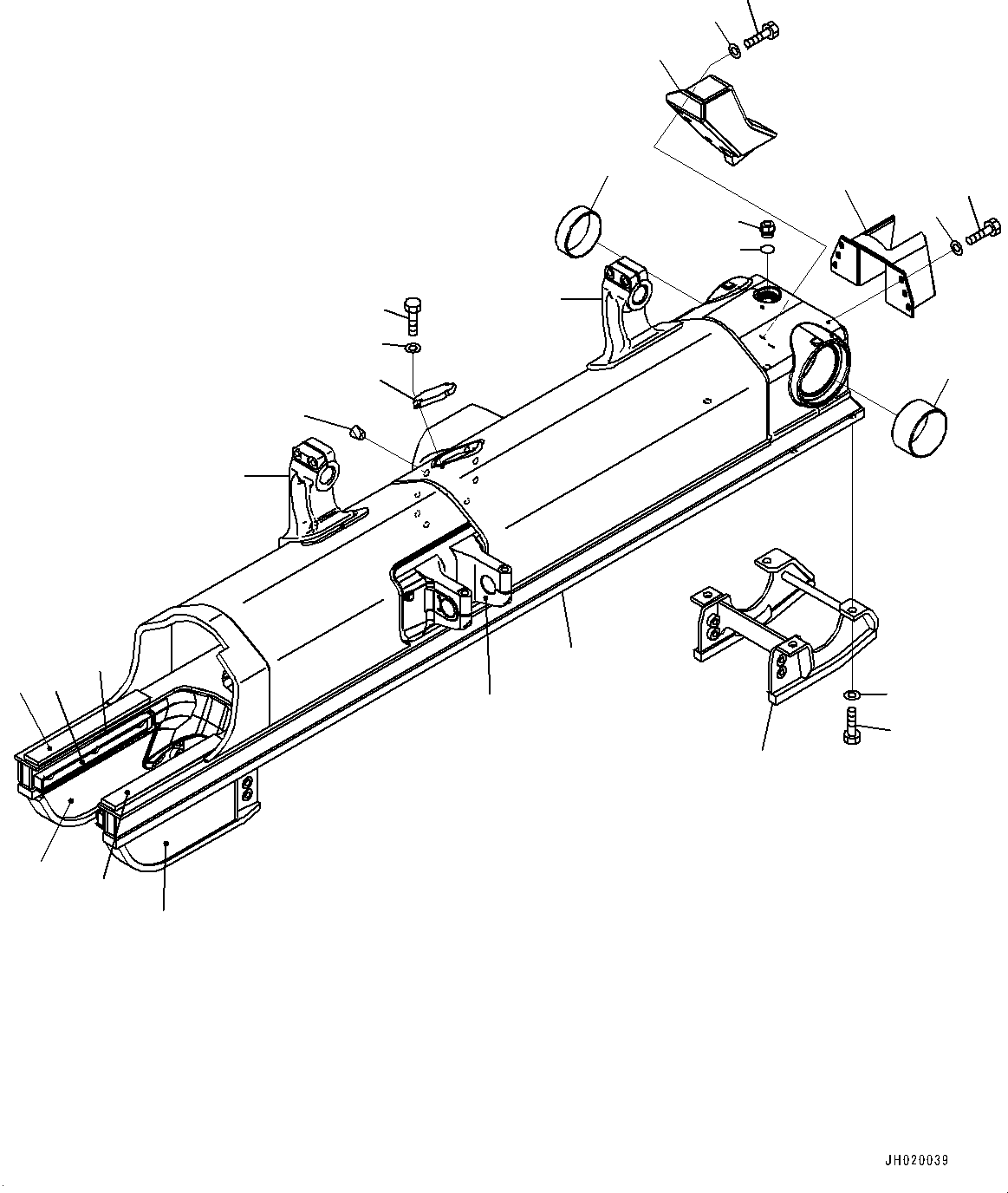 Komatsu parts book diagram for D85PX-18E0 S/N 26001-UP: TRACK FRAME, TRACK FRAME, R.H.(#25223-)