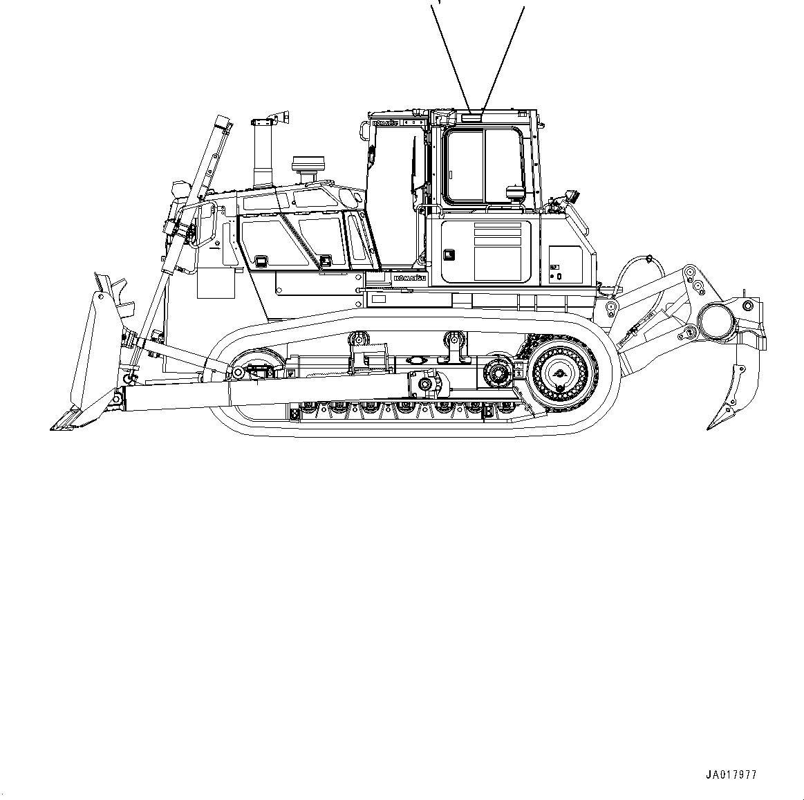 Komatsu parts book diagram for D85PX-18E0 S/N 26001-UP: ROPS/FOPS PLATE, (#25153-)