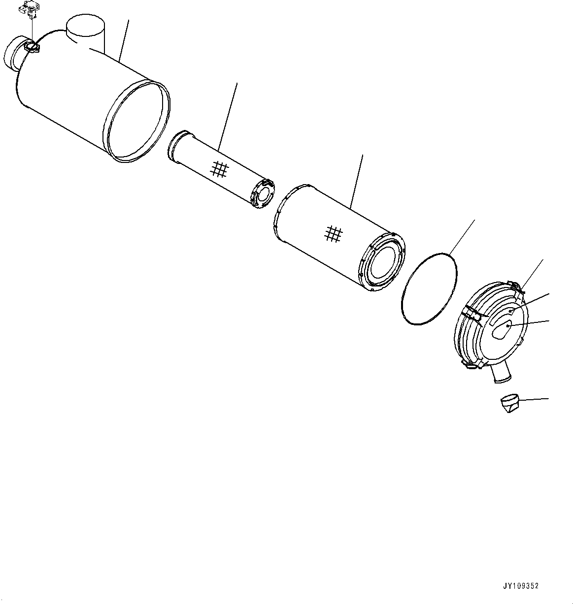 Komatsu parts book diagram for D71PXI-24 S/N 74001-UP: AIR CLEANER, INNER PARTS, AIR CLEANER(#70158-)