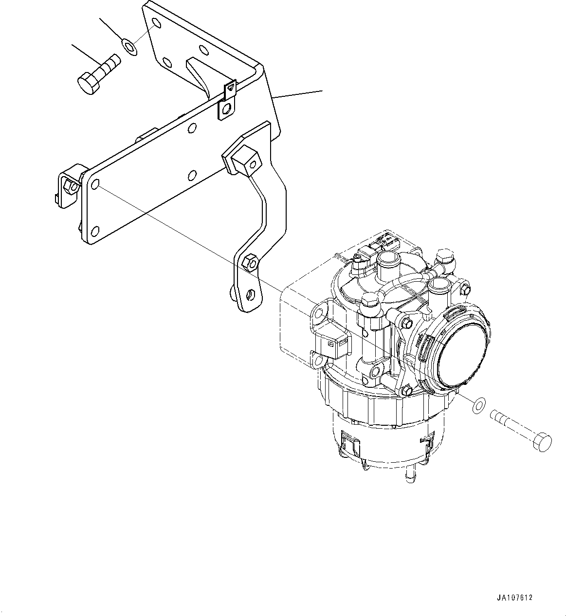 Komatsu parts book diagram for D71PXI-24 S/N 74001-UP: KOMATSU CLOSED CRANKCASE VENTILATION (KCCV) PIPING, MOUNTING(#70002-)