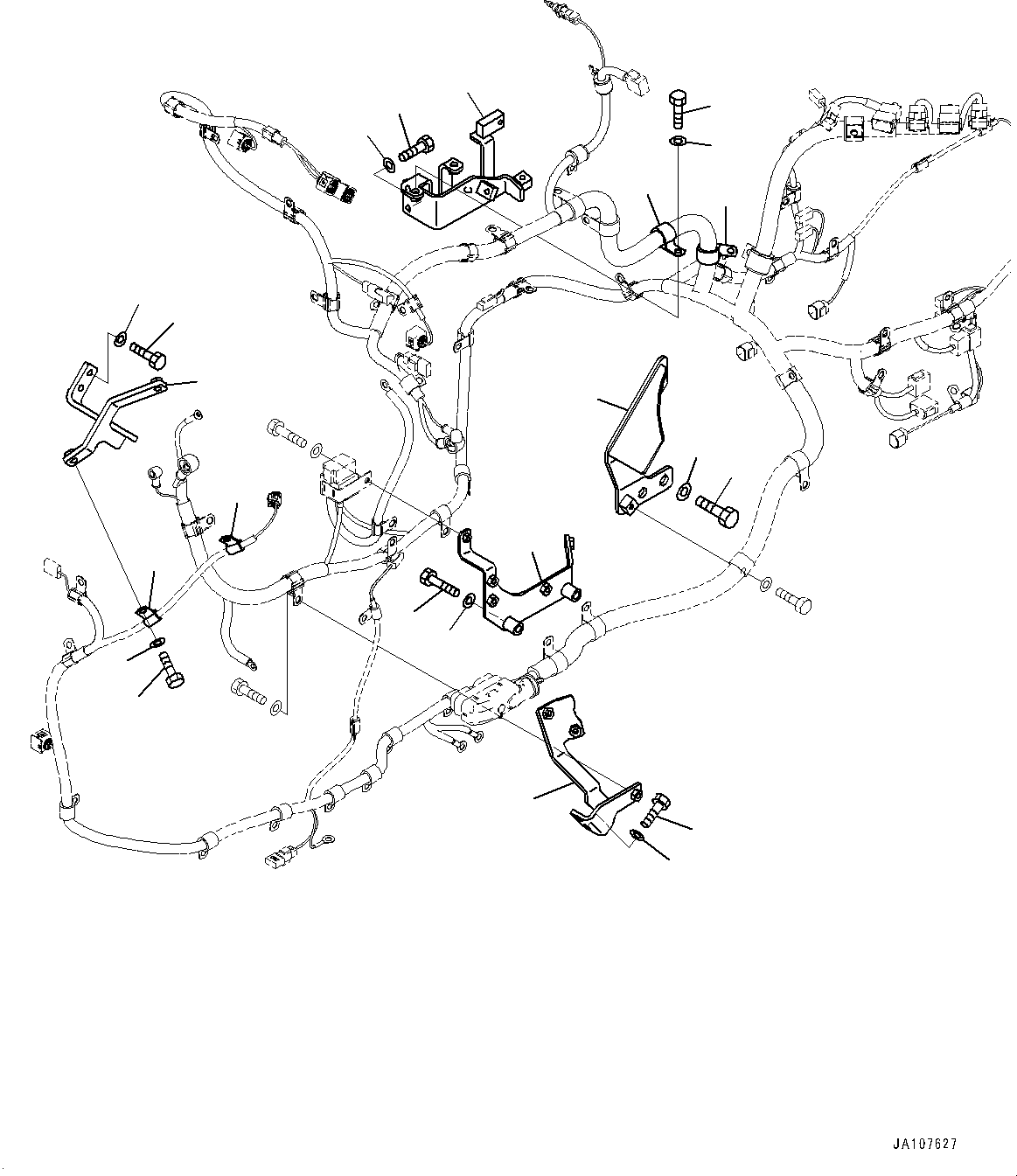 Komatsu parts book diagram for D71PXI-24 S/N 74001-UP: ENGINE WIRING HARNESS, BRACKET(#72161-)