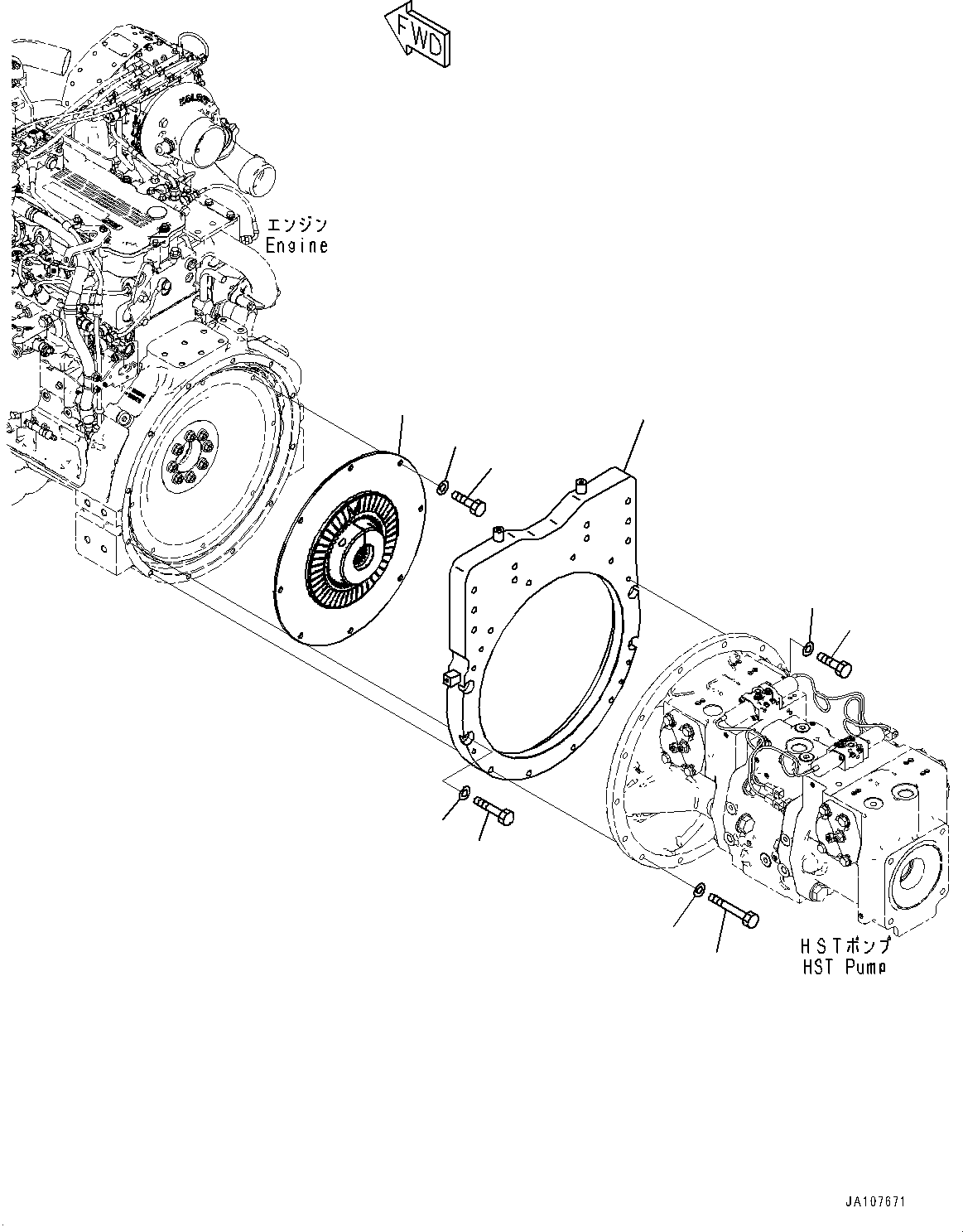 Komatsu parts book diagram for D71PXI-24 S/N 74001-UP: DAMPER, (#70002-)