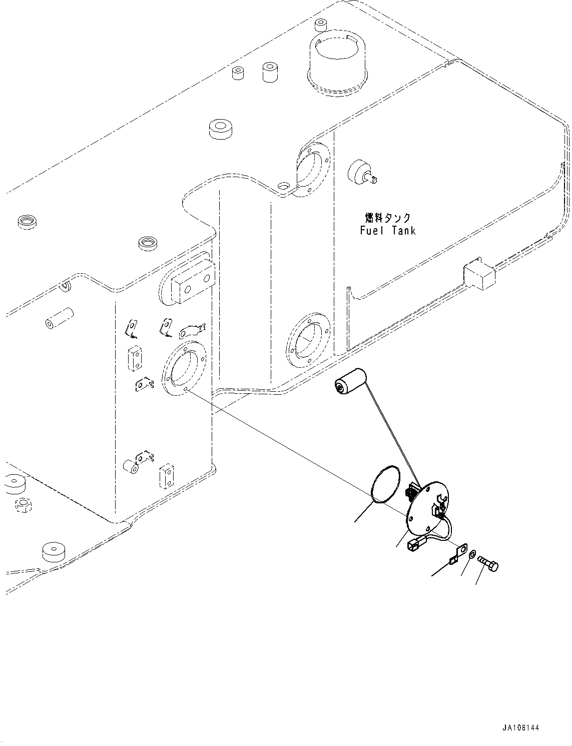 Komatsu parts book diagram for D71PXI-24 S/N 74001-UP: FUEL TANK, SENSOR(#70002-)