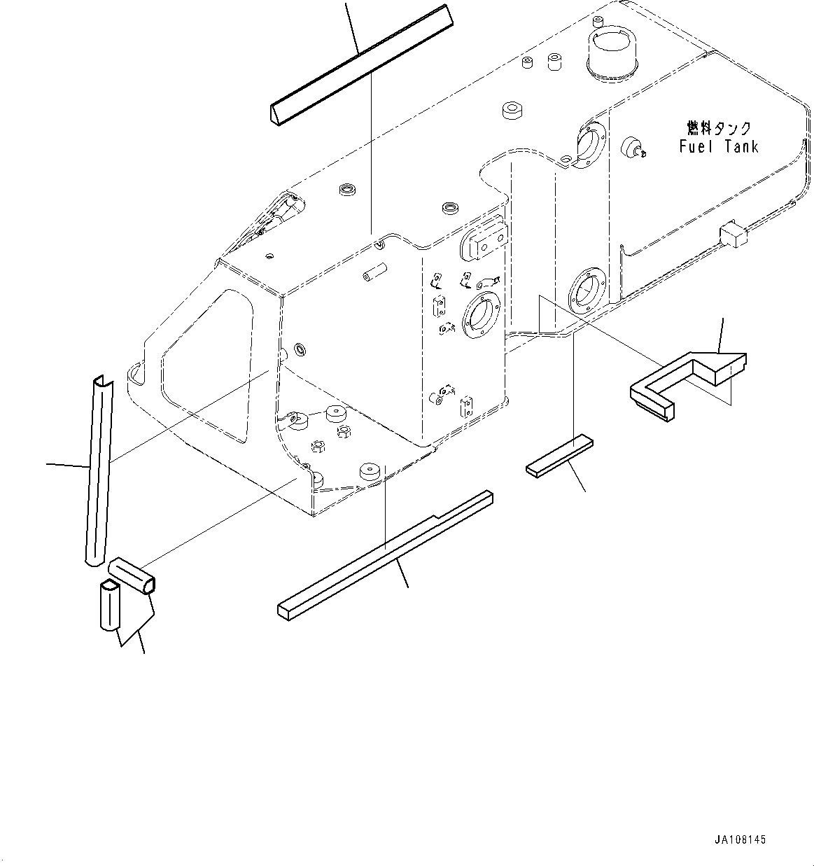 Komatsu parts book diagram for D71PXI-24 S/N 74001-UP: FUEL TANK, SEAL(#70002-)