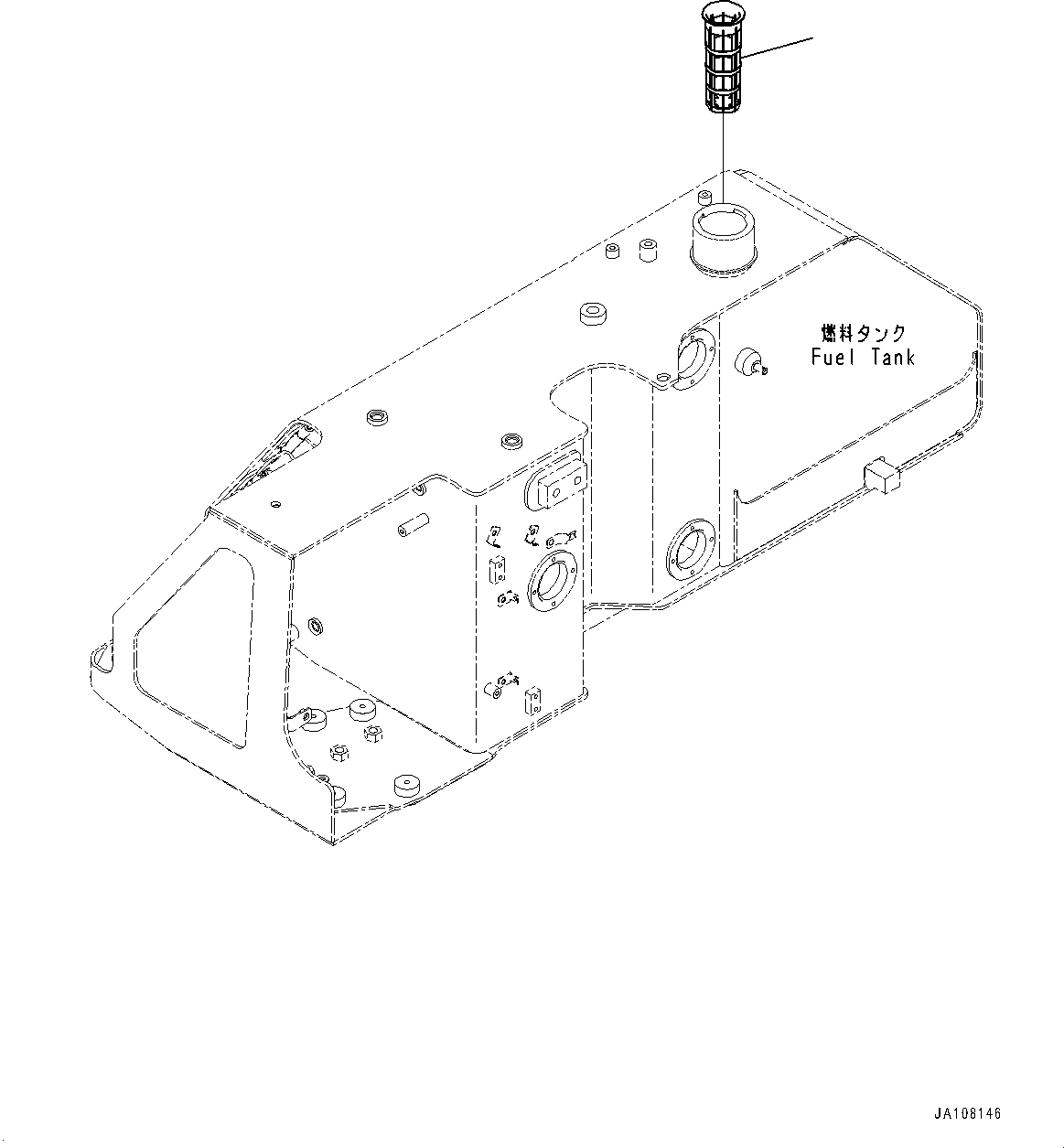 Komatsu parts book diagram for D71PXI-24 S/N 74001-UP: FUEL TANK, STRAINER(#70002-)