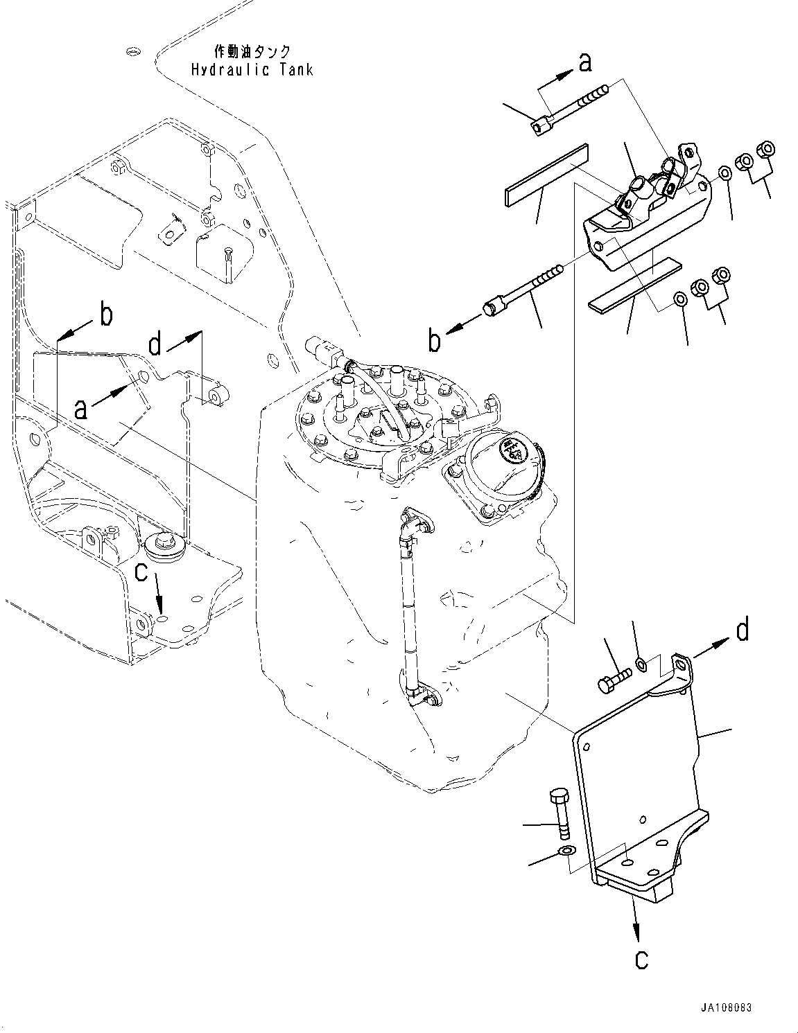 Komatsu parts book diagram for D71PXI-24 S/N 74001-UP: DEF TANK, DEF TANK BRACKET(#70002-)