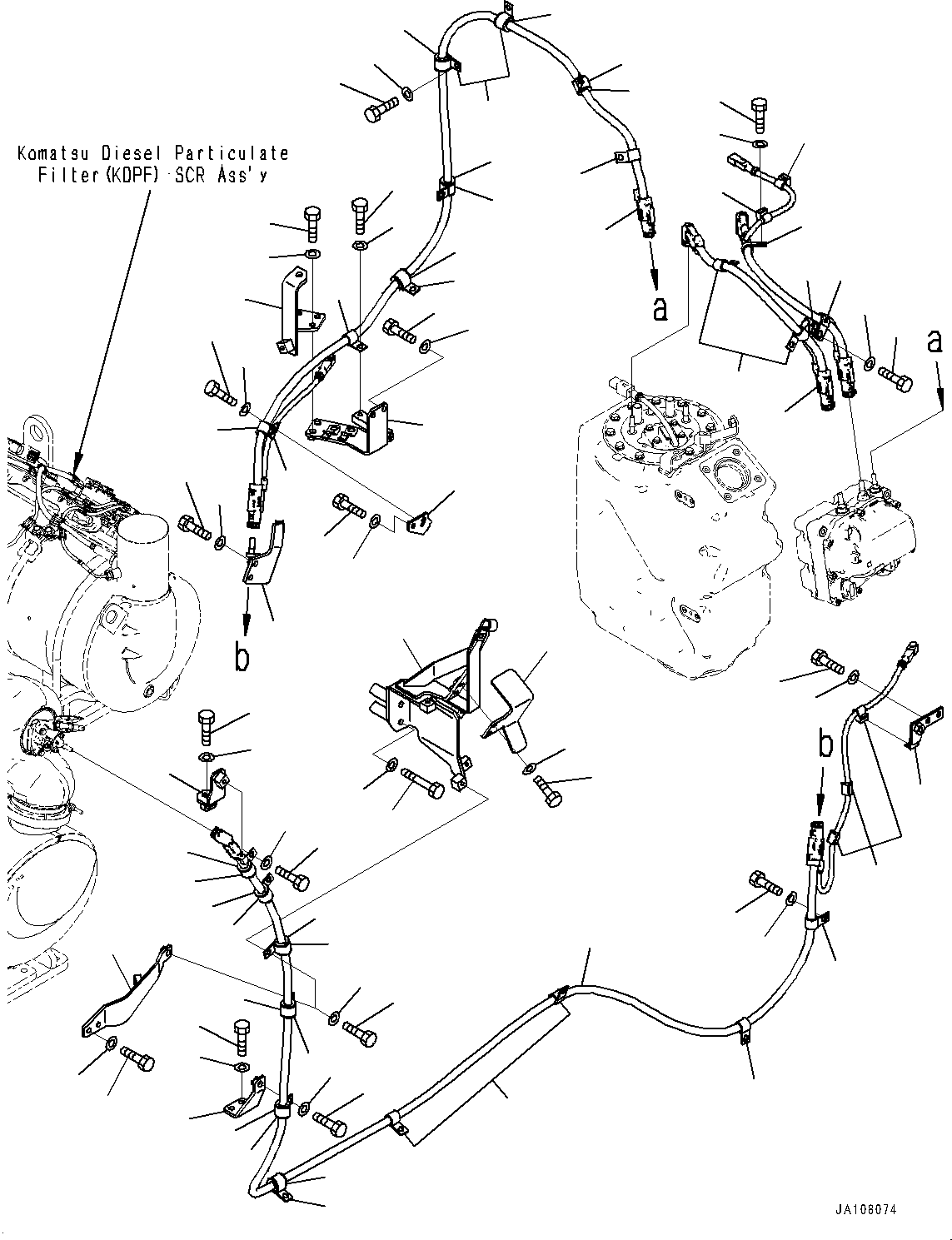 Komatsu parts book diagram for D71PXI-24 S/N 74001-UP: DEF PIPING, PIPING AND BRACKET(#70002-)