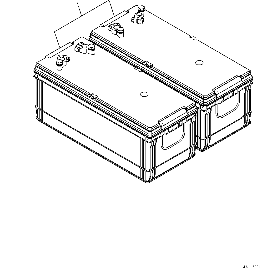 Komatsu parts book diagram for D71PXI-24 S/N 74001-UP: BATTERY, (LARGE CAPACITY MAINTENANCE-FREE)(#70002-)