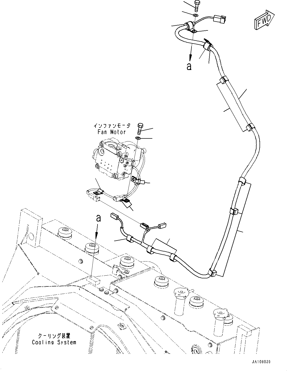 Komatsu parts book diagram for D71PXI-24 S/N 74001-UP: ELECTRIC WIRING HARNESS, FAN MOTOR WIRING HARNESS(#70002-)