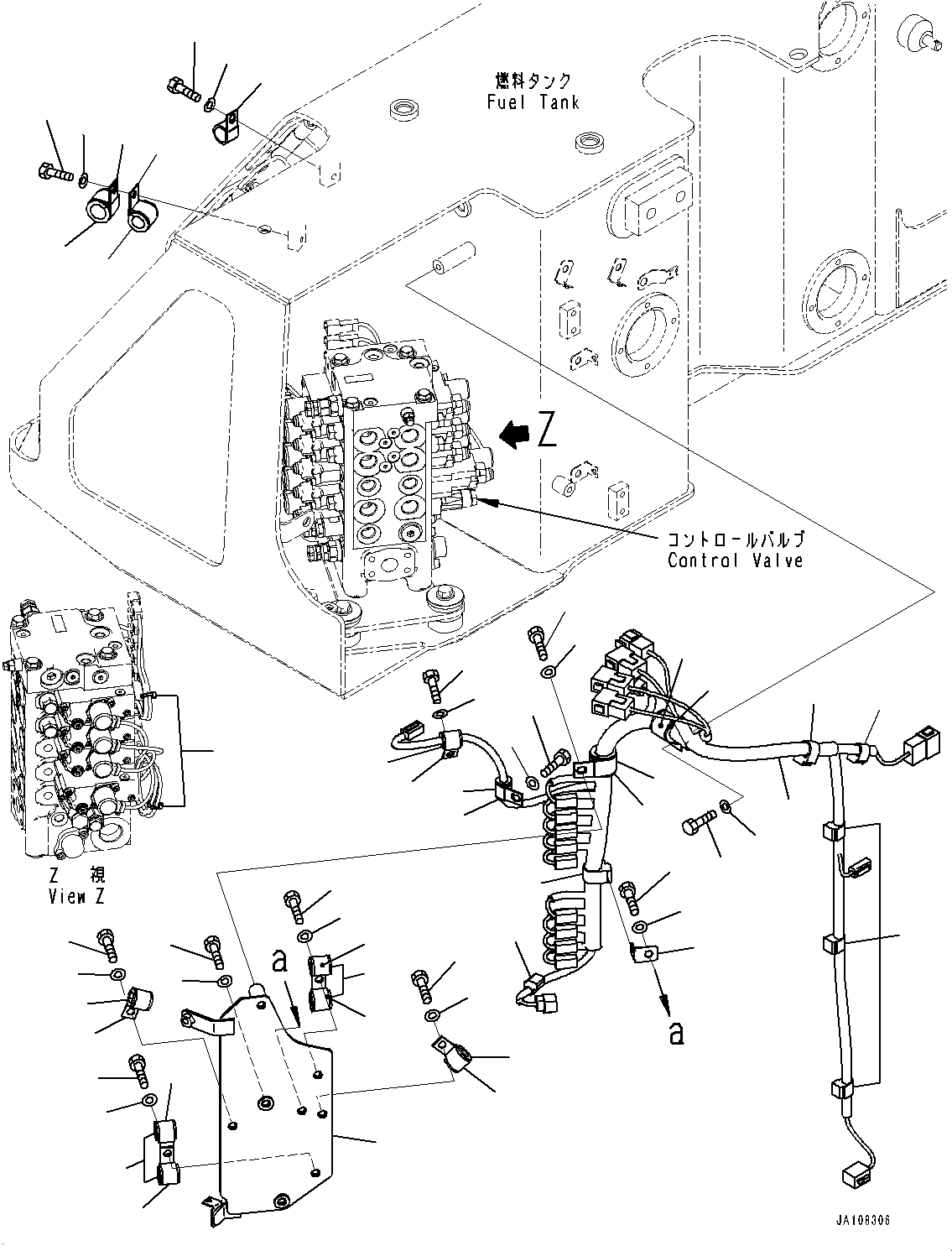 Komatsu parts book diagram for D71PXI-24 S/N 74001-UP: ELECTRIC WIRING HARNESS, FUEL TANK WIRING HARNESS(#70002-)