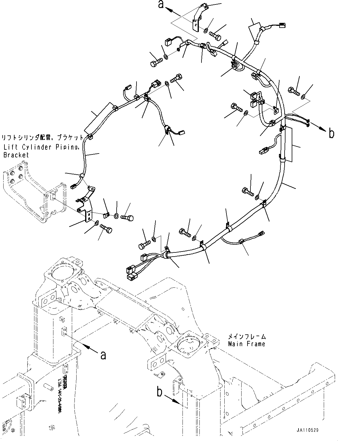 Komatsu parts book diagram for D71PXI-24 S/N 74001-UP: ELECTRIC WIRING HARNESS, MAIN FRAME WIRING HARNESS (WITH DEF KEEP ALIVE)(#70002-)