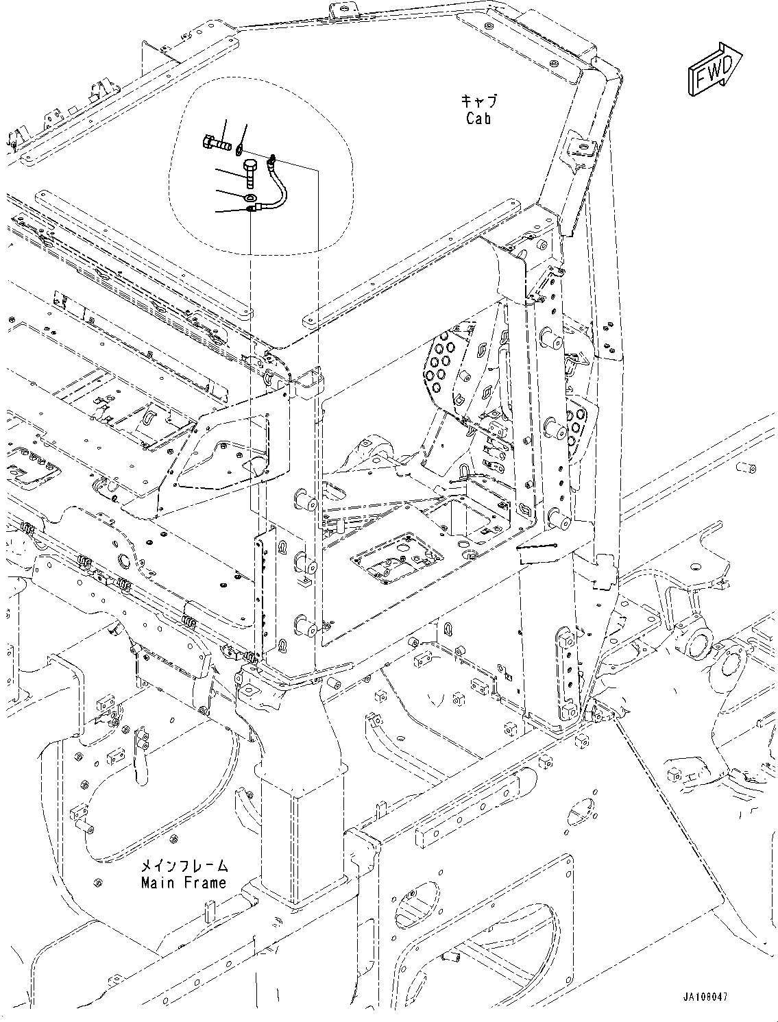 Komatsu parts book diagram for D71PXI-24 S/N 74001-UP: ELECTRIC WIRING HARNESS, GROUND CABLE(#70002-)