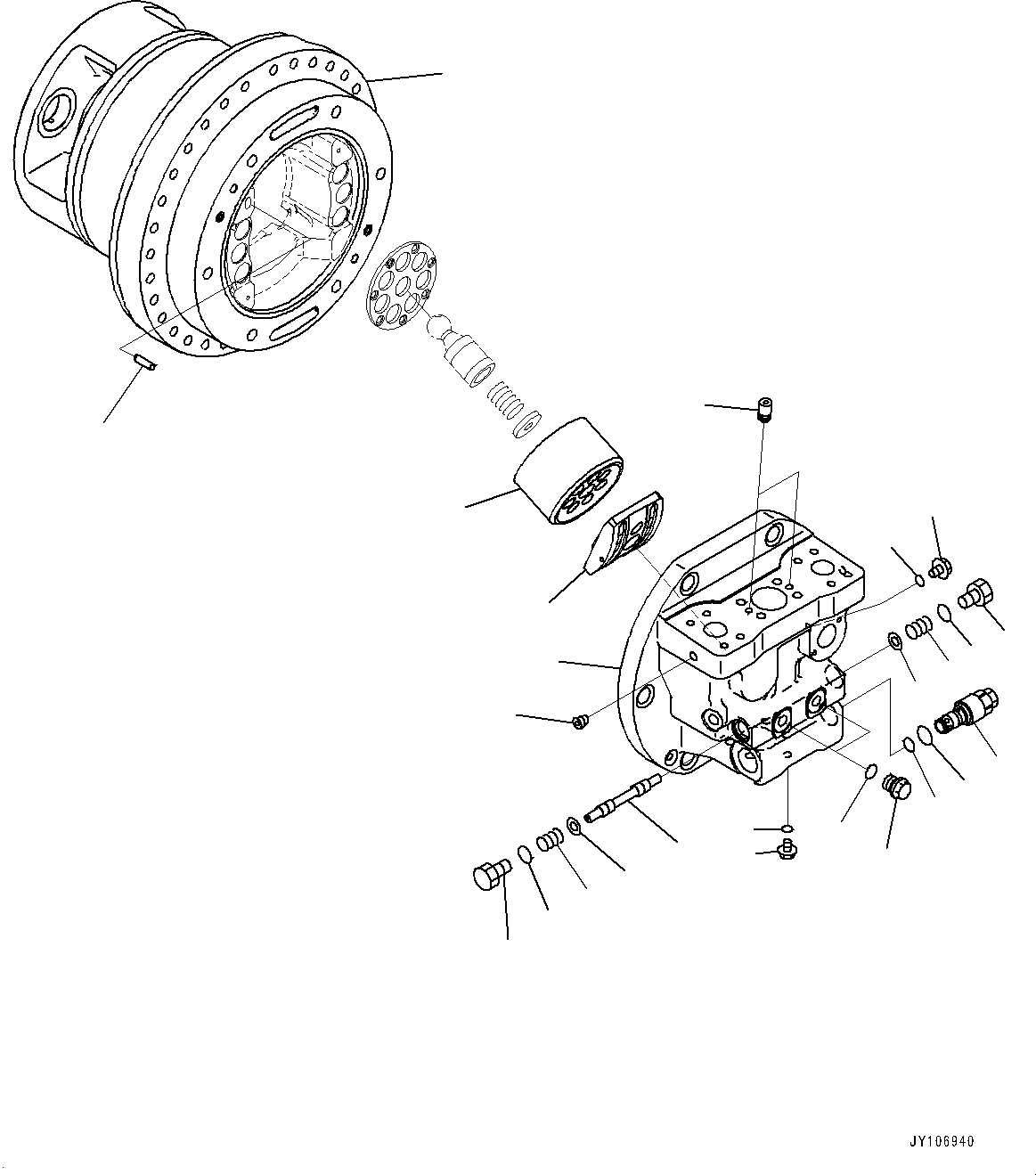 Komatsu parts book diagram for D71PXI-24 S/N 74001-UP: FINAL DRIVE, HST MOTOR, L.H. (1/4)(#70002-)