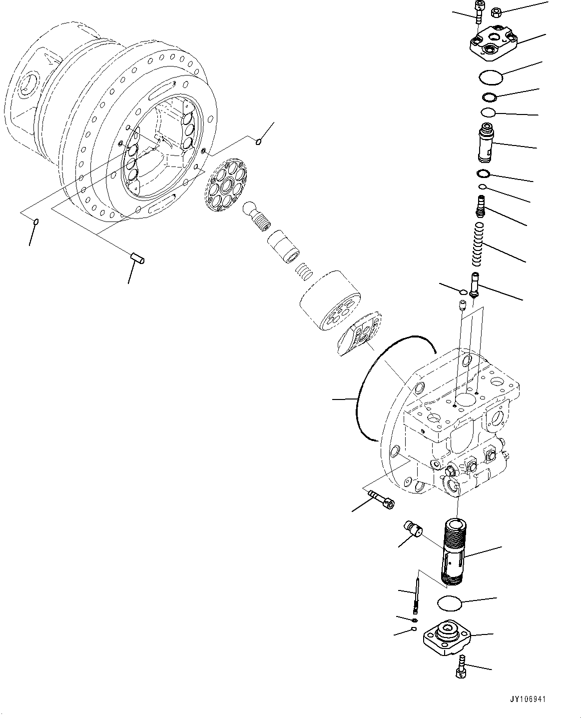 Komatsu parts book diagram for D71PXI-24 S/N 74001-UP: FINAL DRIVE, HST MOTOR, L.H. (2/4)(#70002-)
