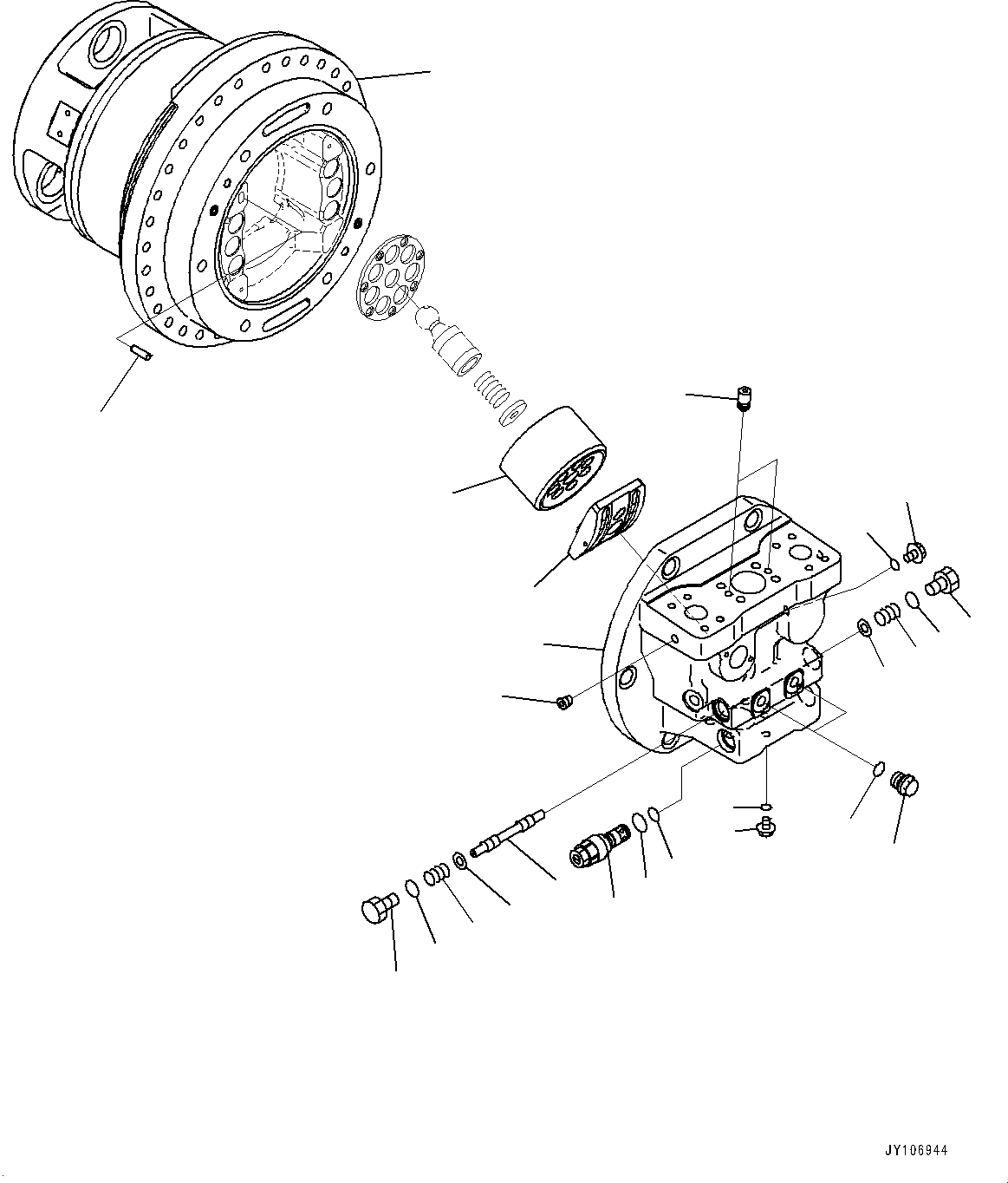 Komatsu parts book diagram for D71PXI-24 S/N 74001-UP: FINAL DRIVE, HST MOTOR, R.H. (1/4)(#70002-)