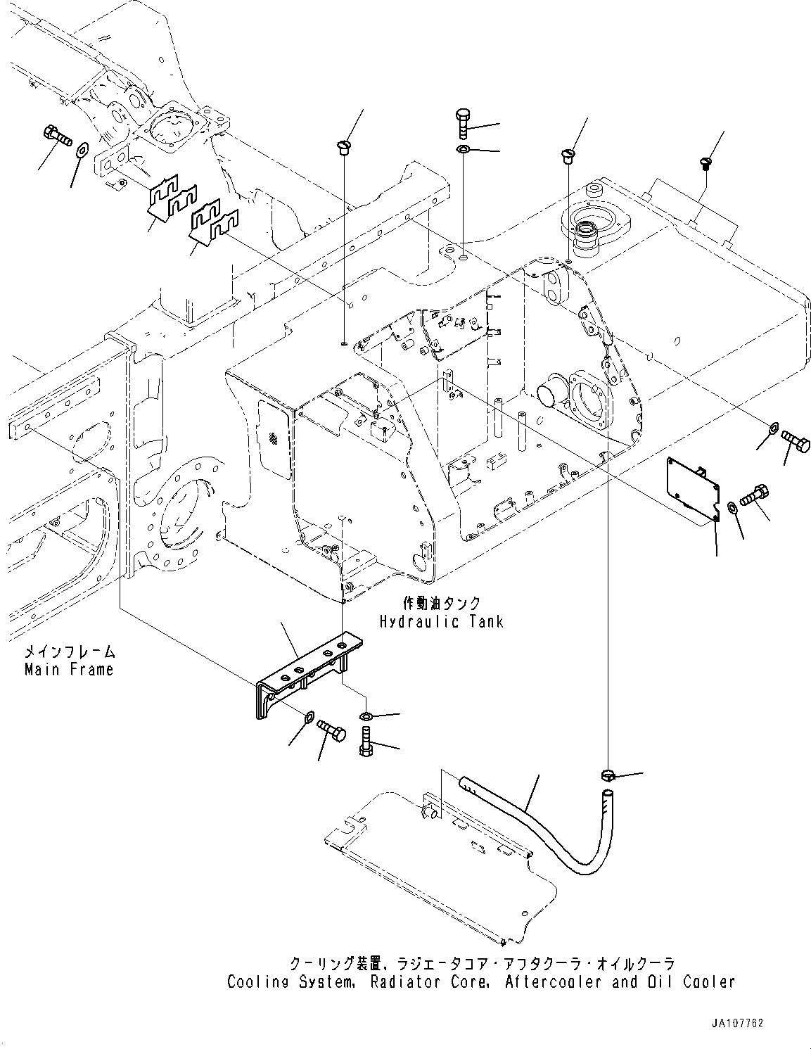 Komatsu parts book diagram for D71PXI-24 S/N 74001-UP: HYDRAULIC TANK, MOUNTING(#70002-)