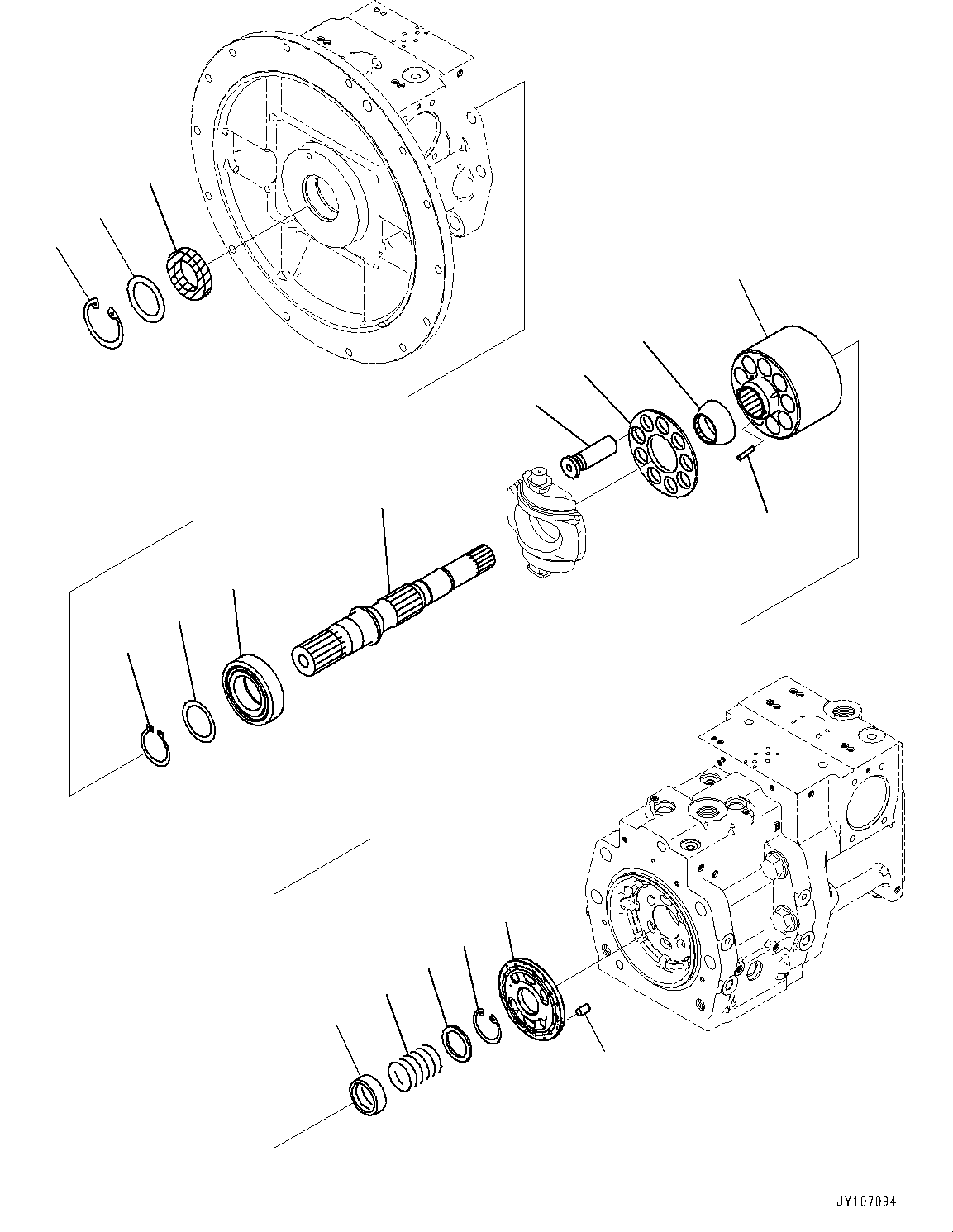 Komatsu parts book diagram for D71PXI-24 S/N 74001-UP: HYDRAULIC PUMP, HST PUMP (3/11)(#70002-)