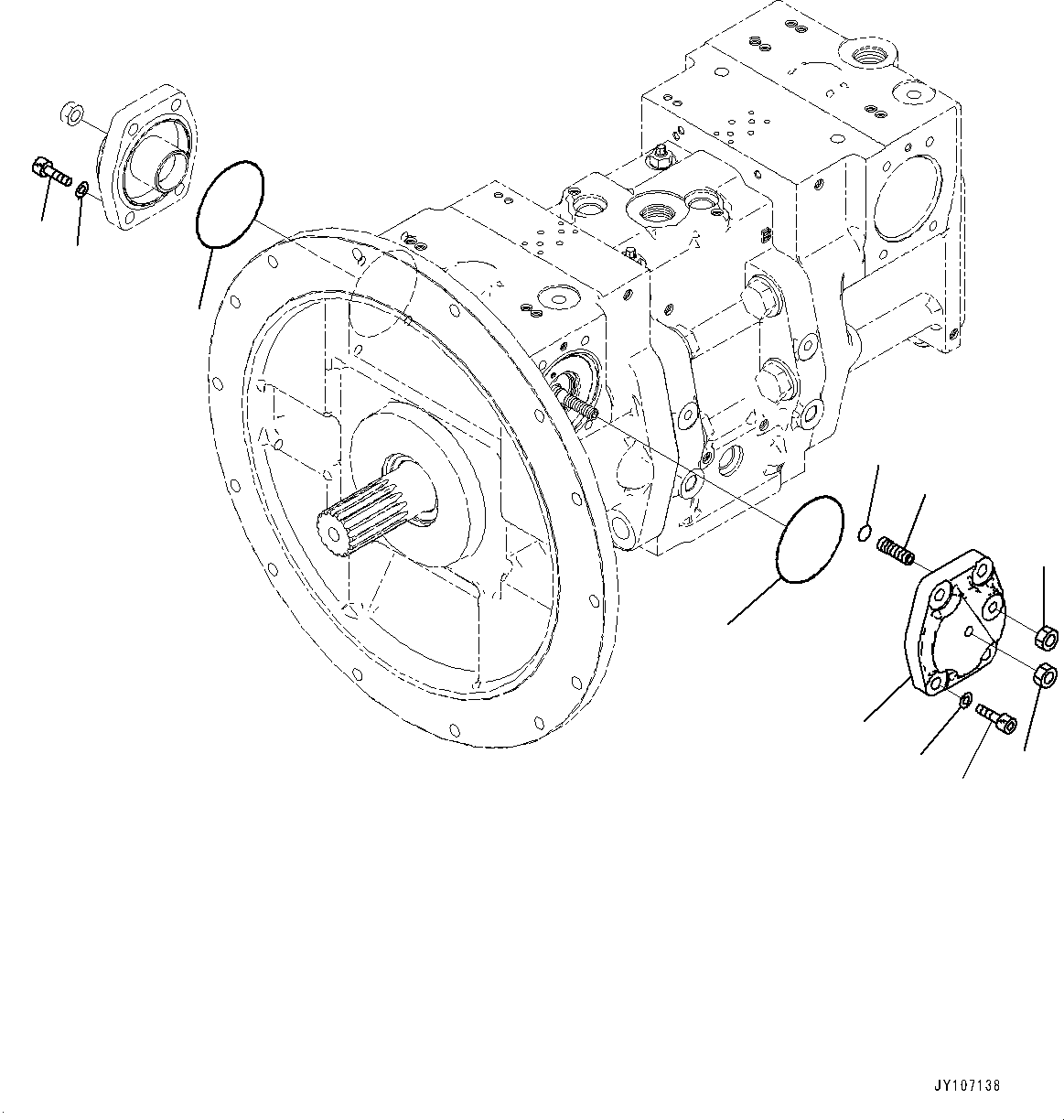 Komatsu parts book diagram for D71PXI-24 S/N 74001-UP: HYDRAULIC PUMP, HST PUMP (5/11)(#70002-)