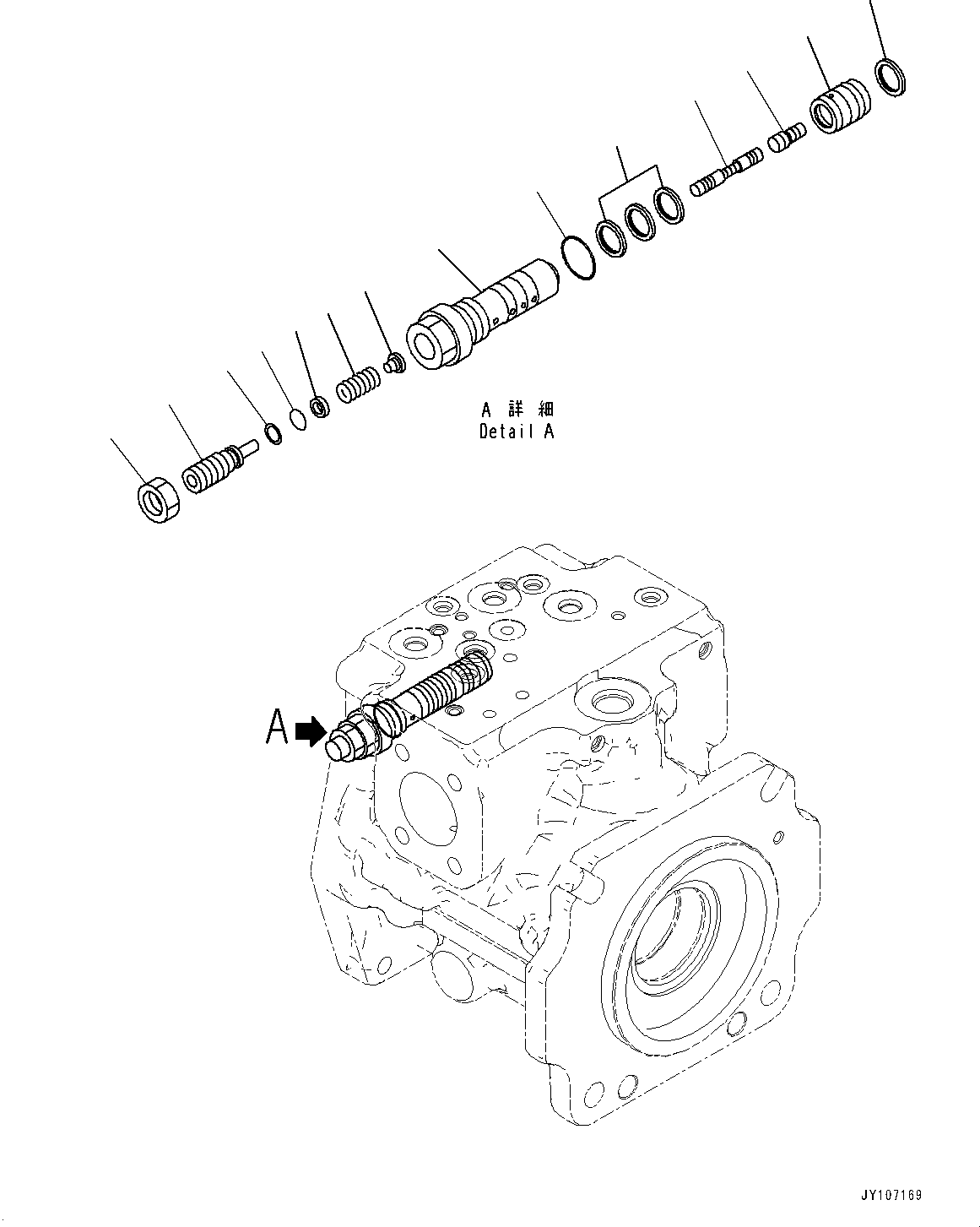 Komatsu parts book diagram for D71PXI-24 S/N 74001-UP: HYDRAULIC PUMP, HSS PUMP (6/7)(#70002-)