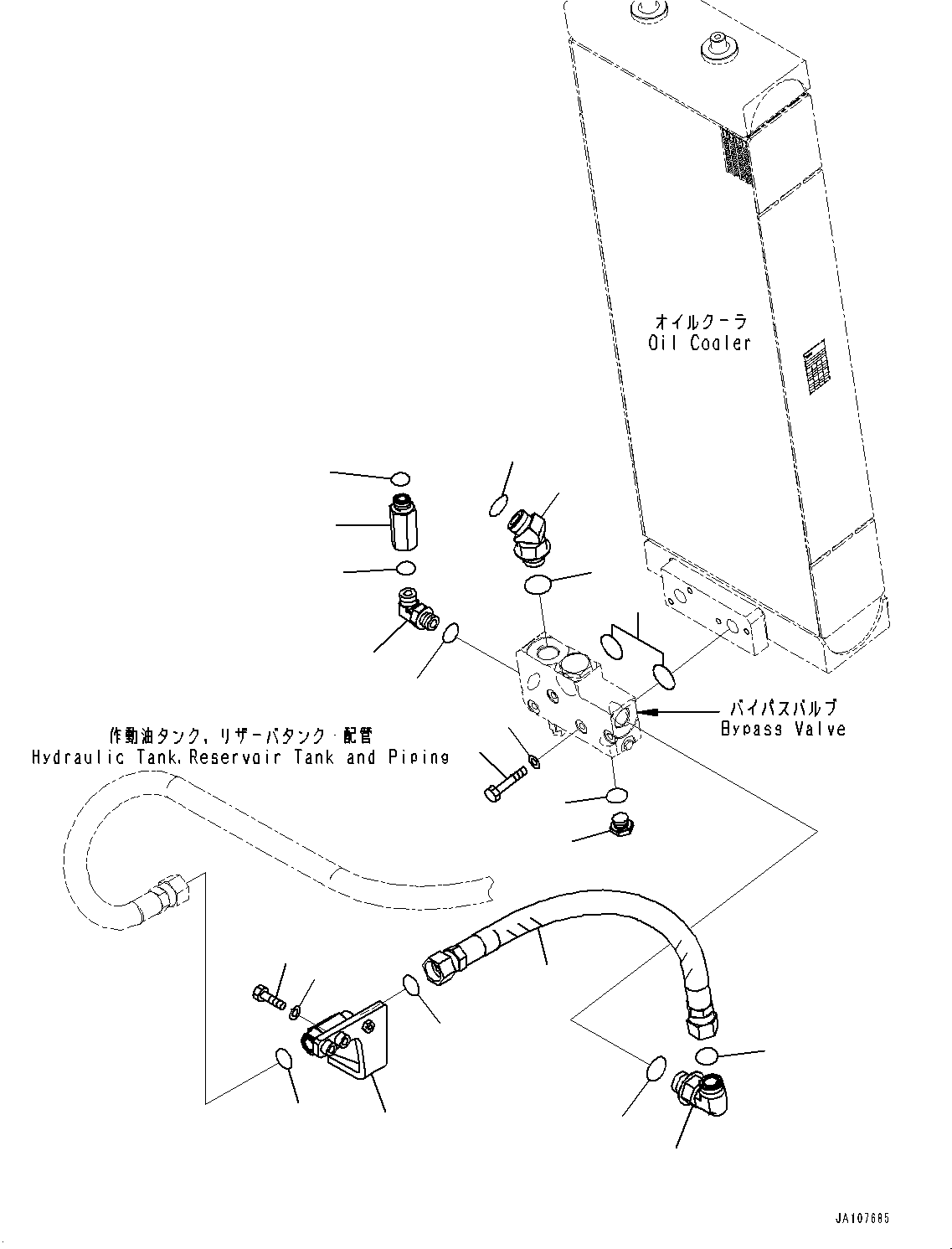 Komatsu parts book diagram for D71PXI-24 S/N 74001-UP: PROPORTIONAL PRESSURE CONTROL (PPC) PIPING, BYPASS VALVE MOUNTING(#70002-)