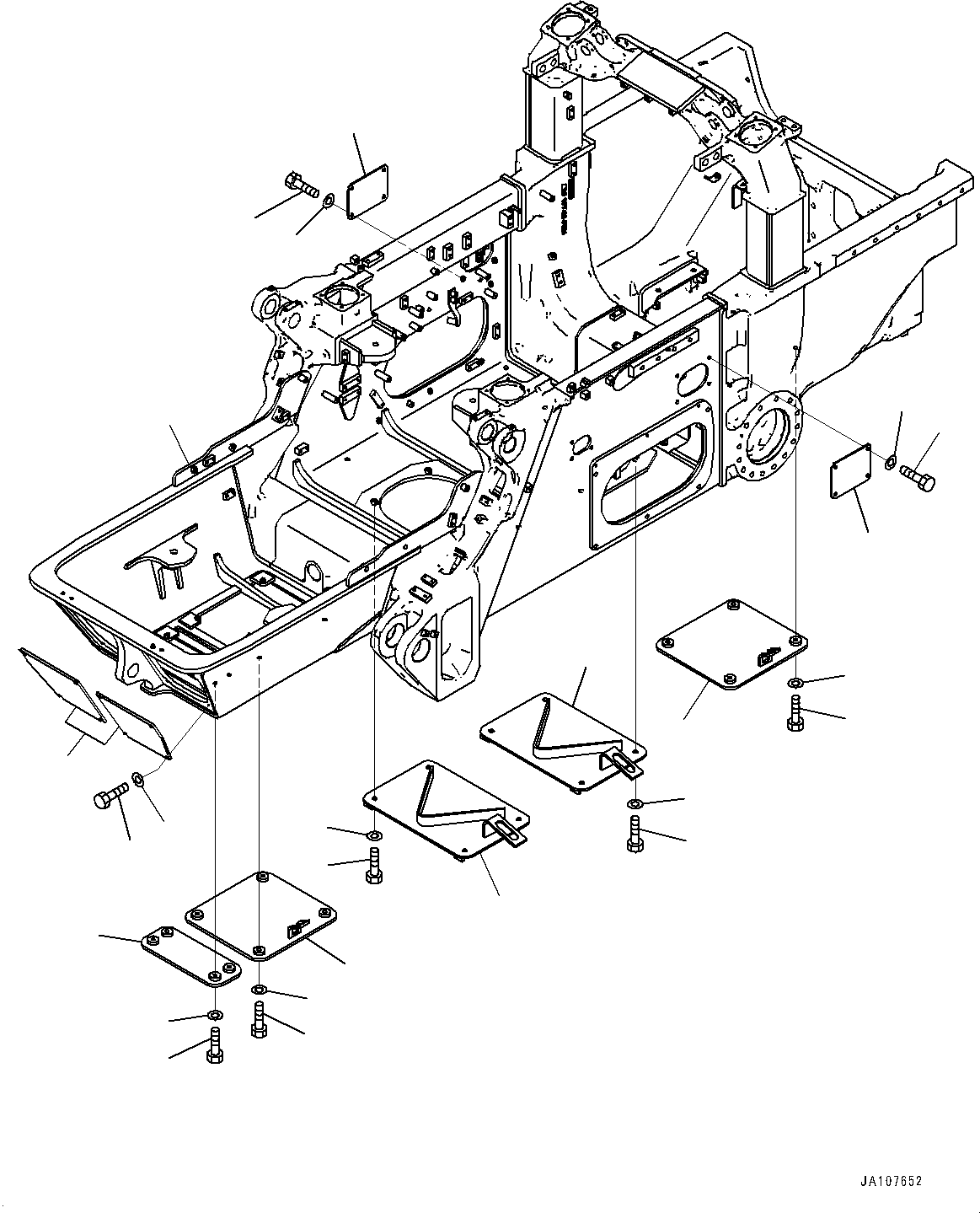 Komatsu parts book diagram for D71PXI-24 S/N 74001-UP: MAIN FRAME, FRAME AND COVER(#70002-)