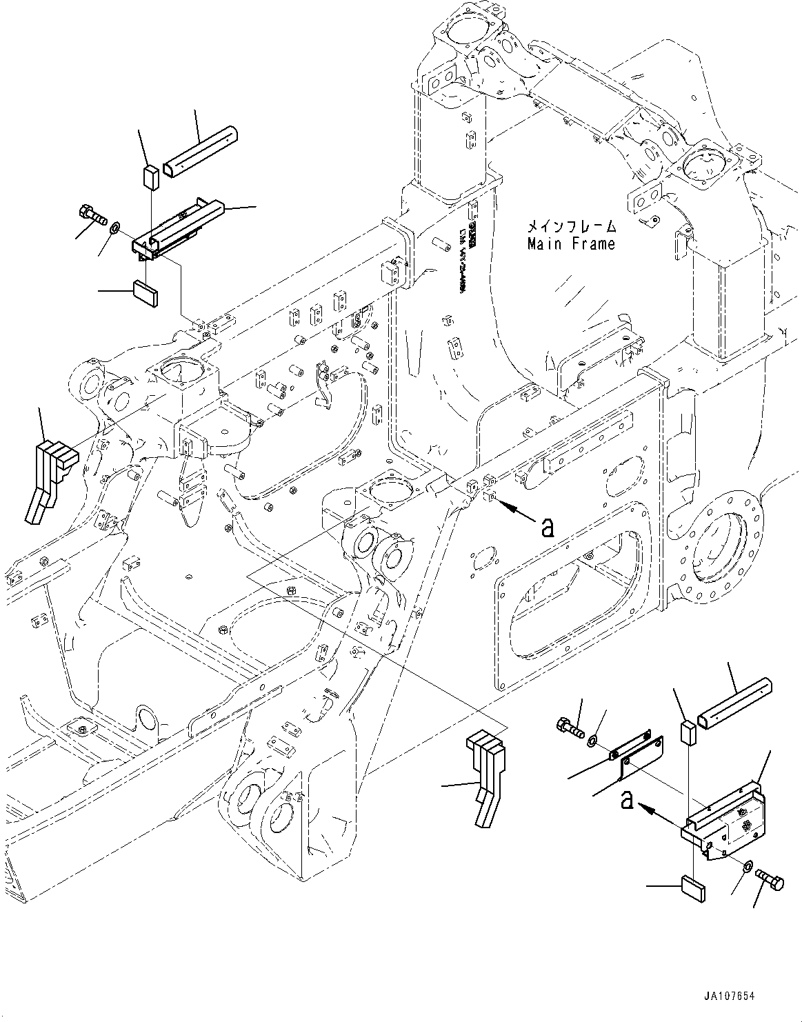 Komatsu parts book diagram for D71PXI-24 S/N 74001-UP: MAIN FRAME, COVER AND SEAL(#70002-)
