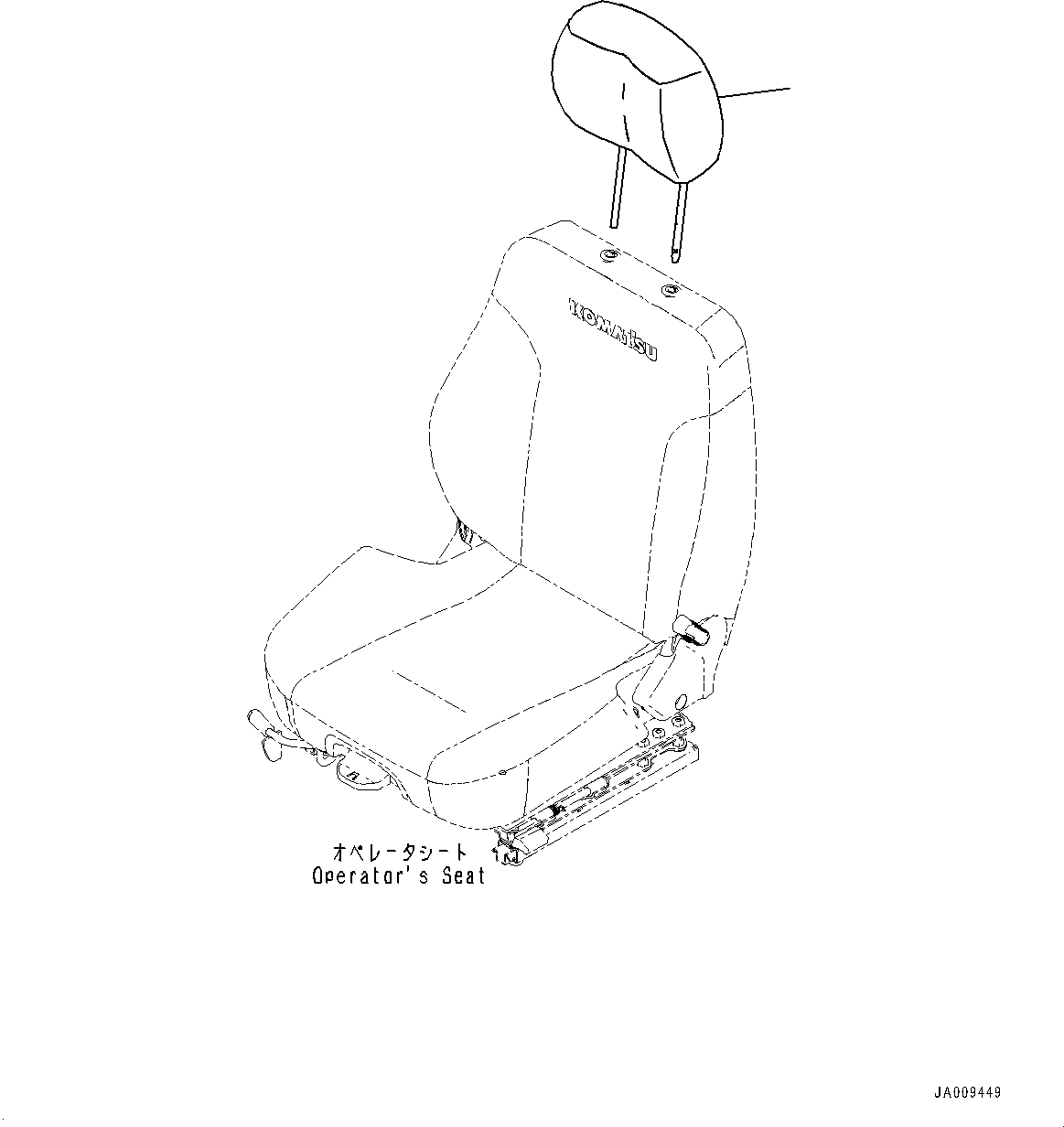 Komatsu parts book diagram for D71PXI-24 S/N 74001-UP: OPERATOR'S SEAT HEADREST, (#70002-)