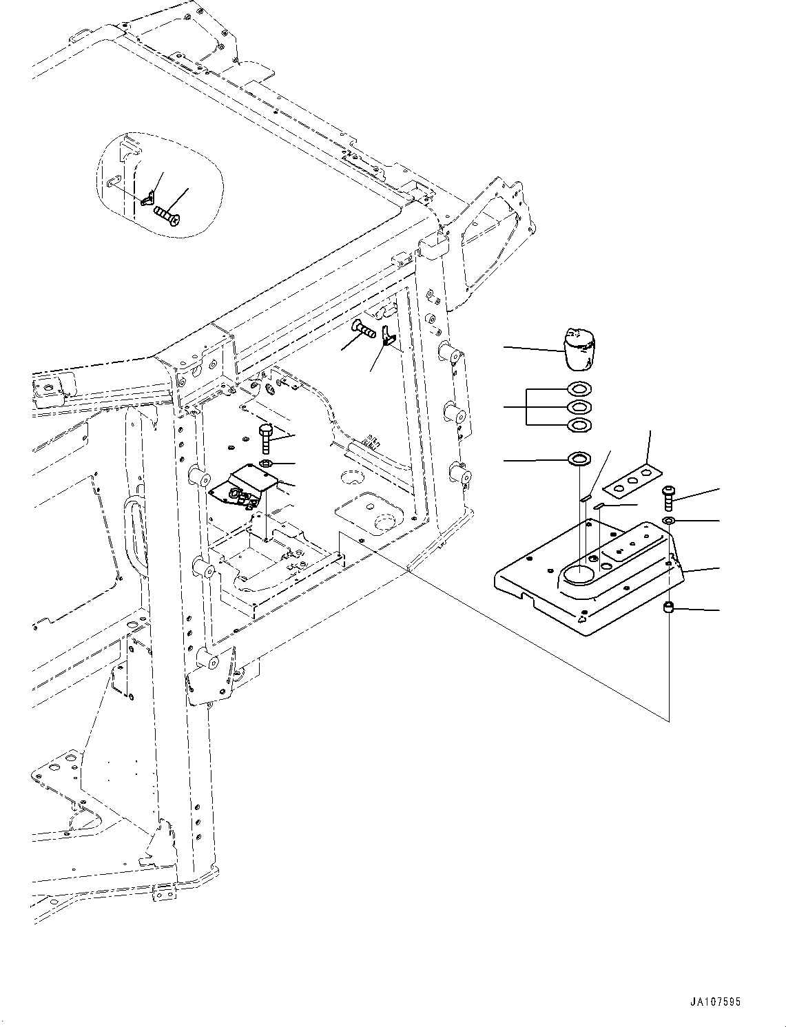 Komatsu parts book diagram for D71PXI-24 S/N 74001-UP: CAB, GARNISH(#72161-)