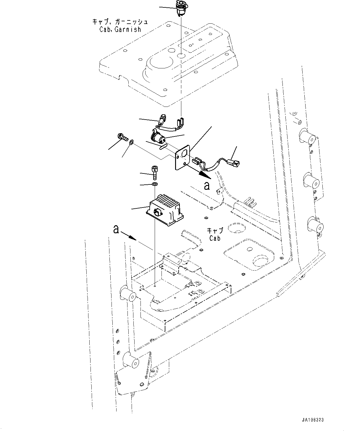 Komatsu parts book diagram for D71PXI-24 S/N 74001-UP: CAB, DC CONVERTER(#72161-)