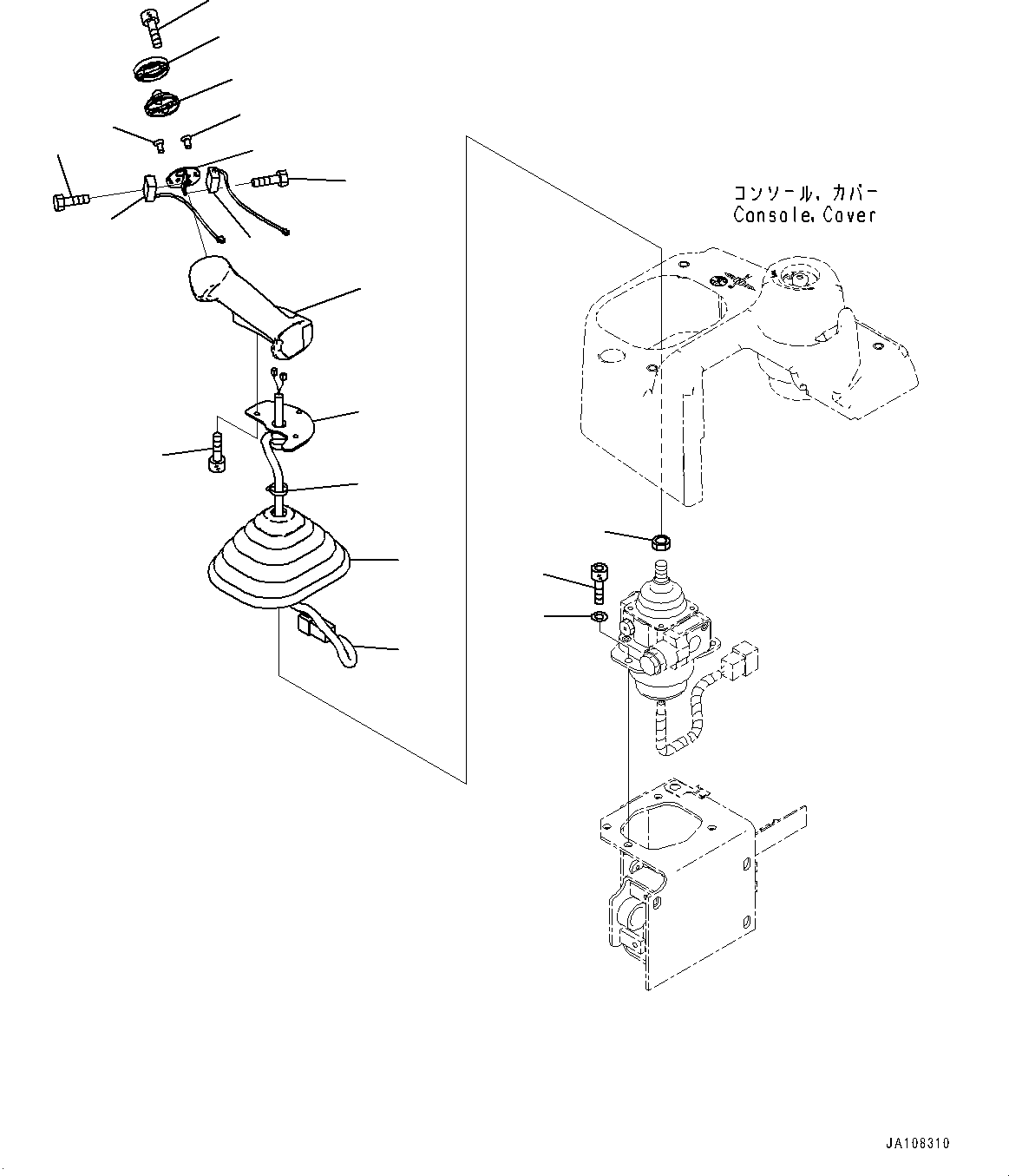 Komatsu parts book diagram for D71PXI-24 S/N 74001-UP: CAB, STEERING, GEAR SHIFT LEVER(#72161-)