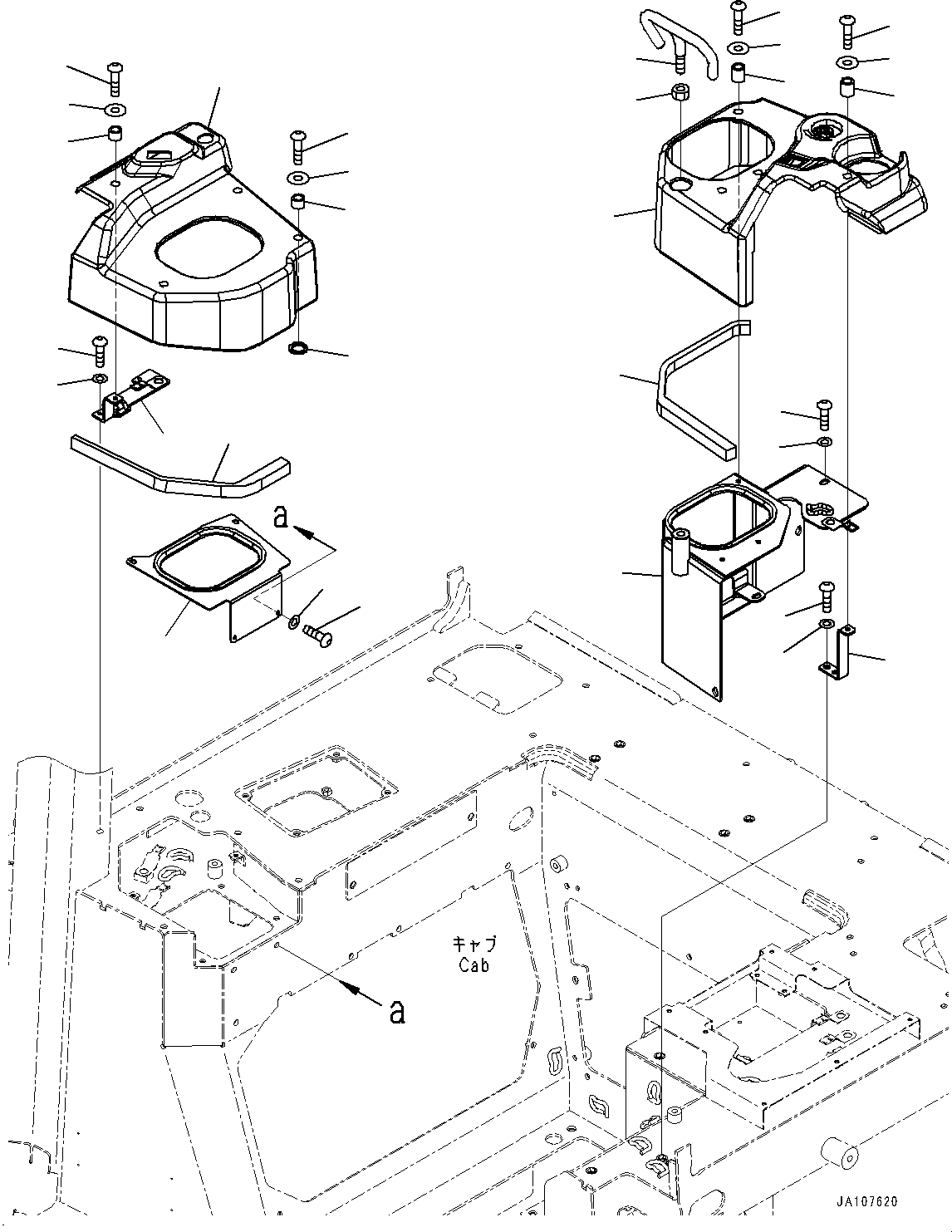 Komatsu parts book diagram for D71PXI-24 S/N 74001-UP: CAB, CONSOLE(#72161-)